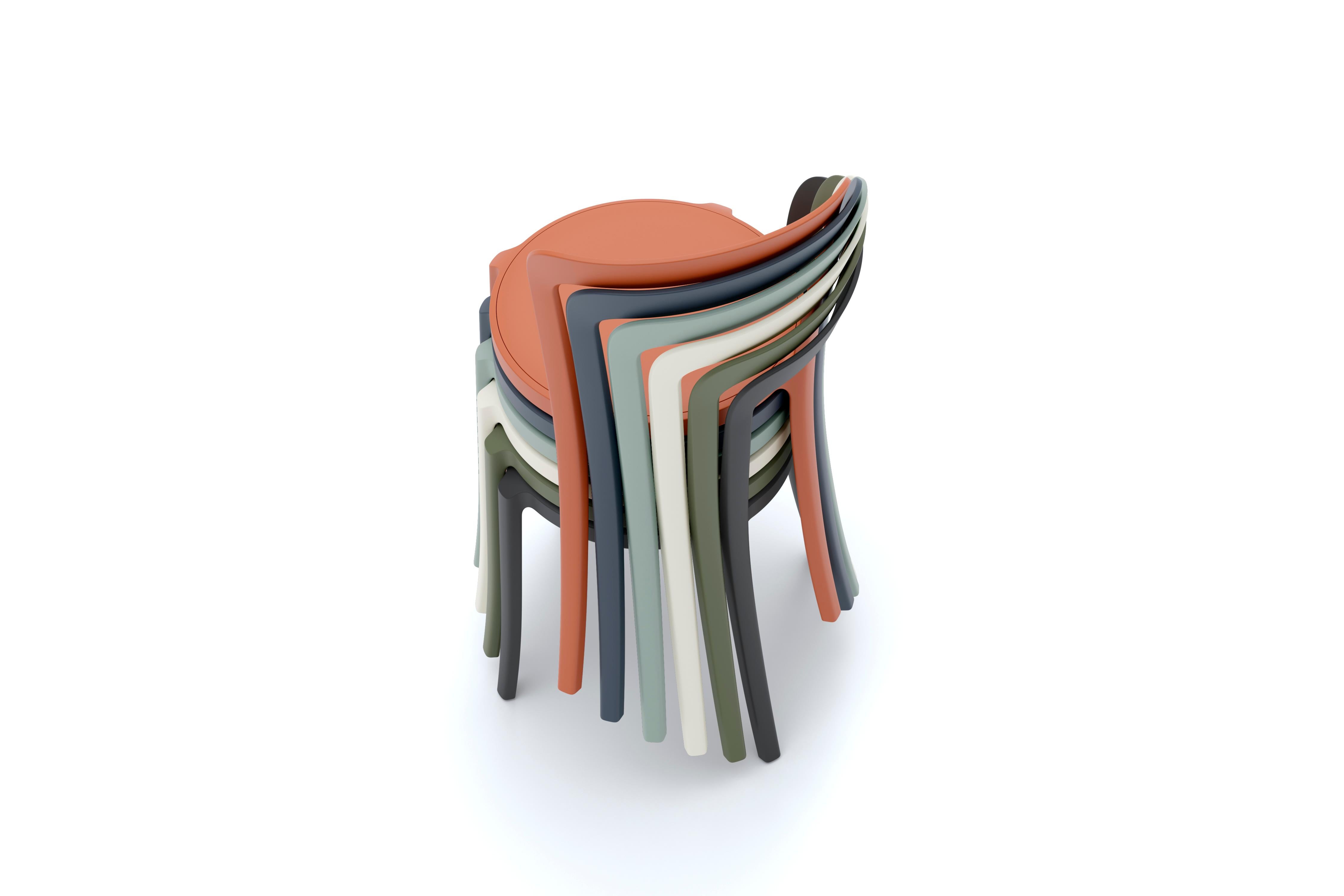 On & On Stacking Chair in Plastic with Black Frame by Barber & Osgerby  3