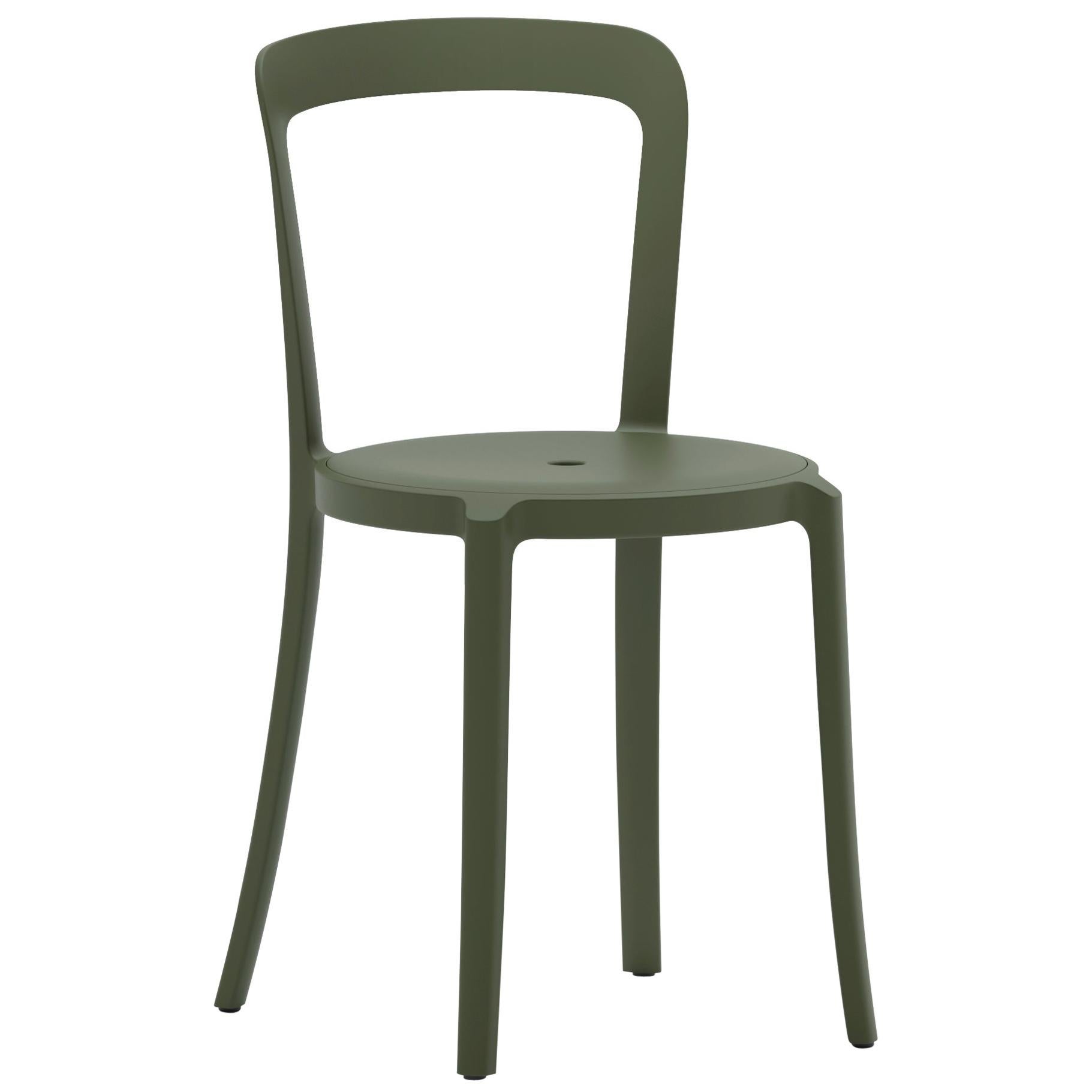 On & On Stacking Chair in Plastic with Green Frame by Barber & Osgerby