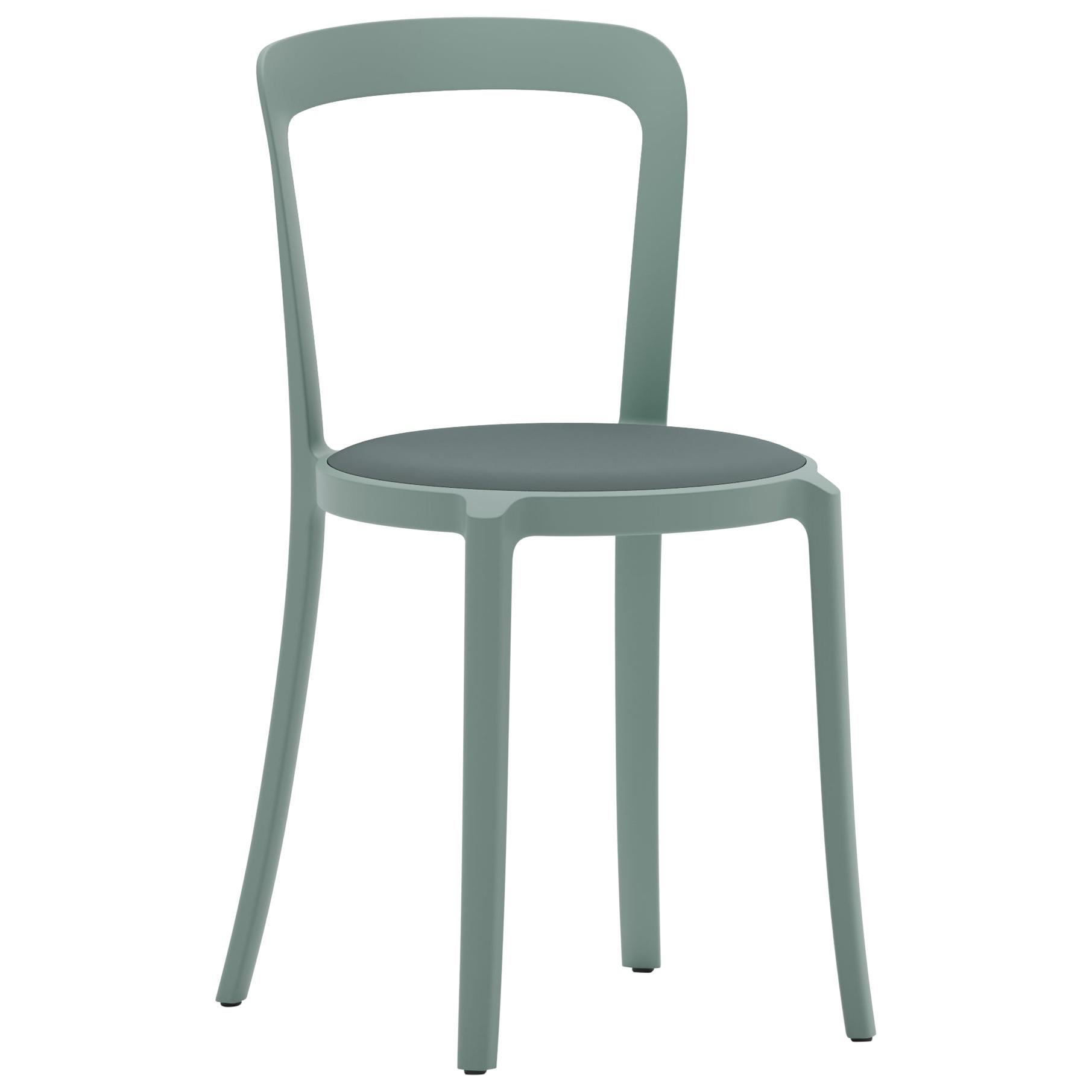 On & On Stacking Chair in Plastic with Light Blue Fabric 1 by Barber & Osgerby