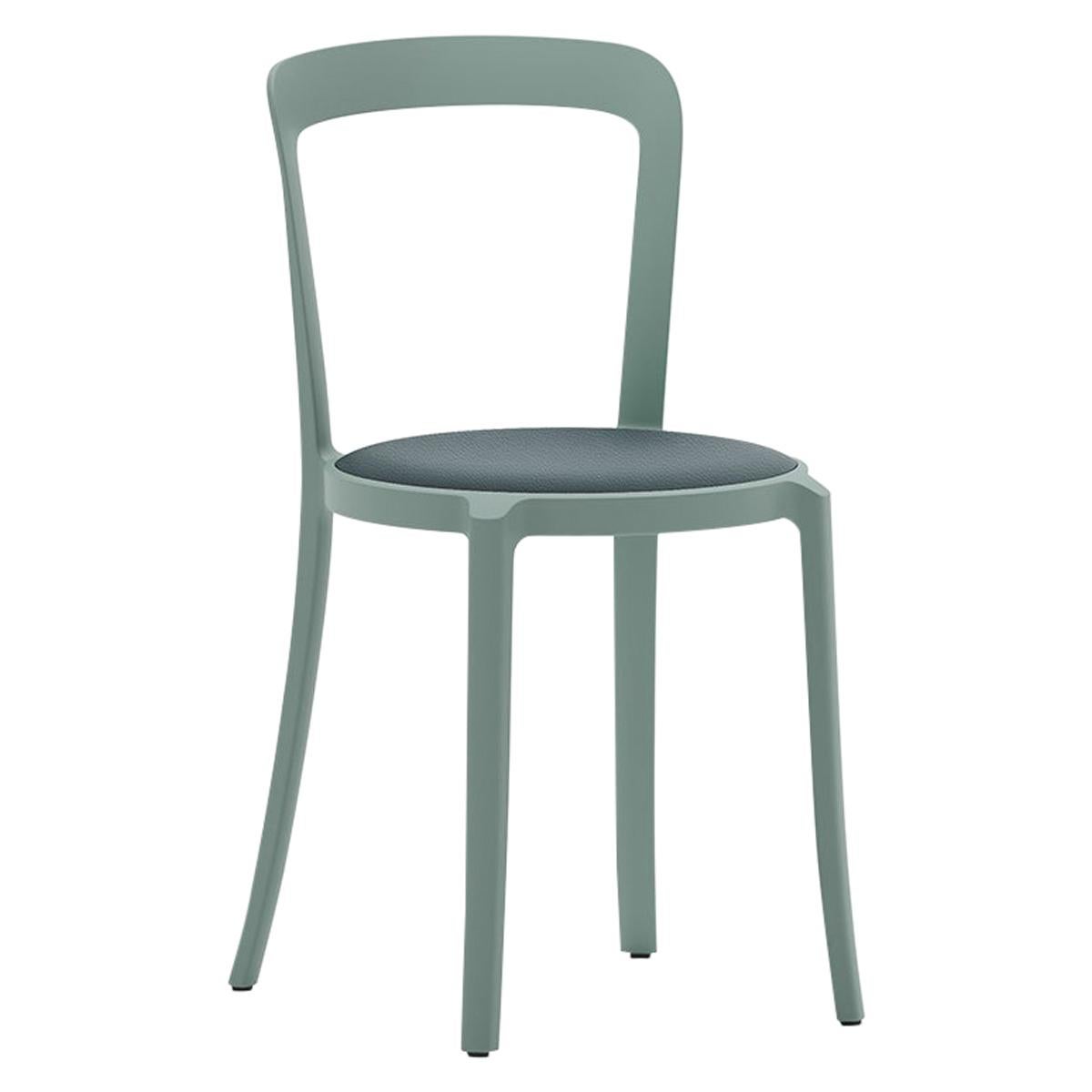 Stapelbarer Stuhl On & On aus Kunststoff mit hellblauem Leder von Barber & Osgerby