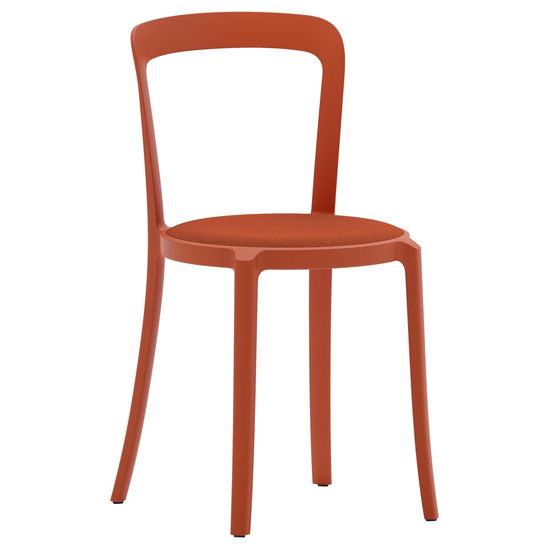 On & On Stacking Chair in Plastic with Orange Fabric 2 by Barber & Osgerby
