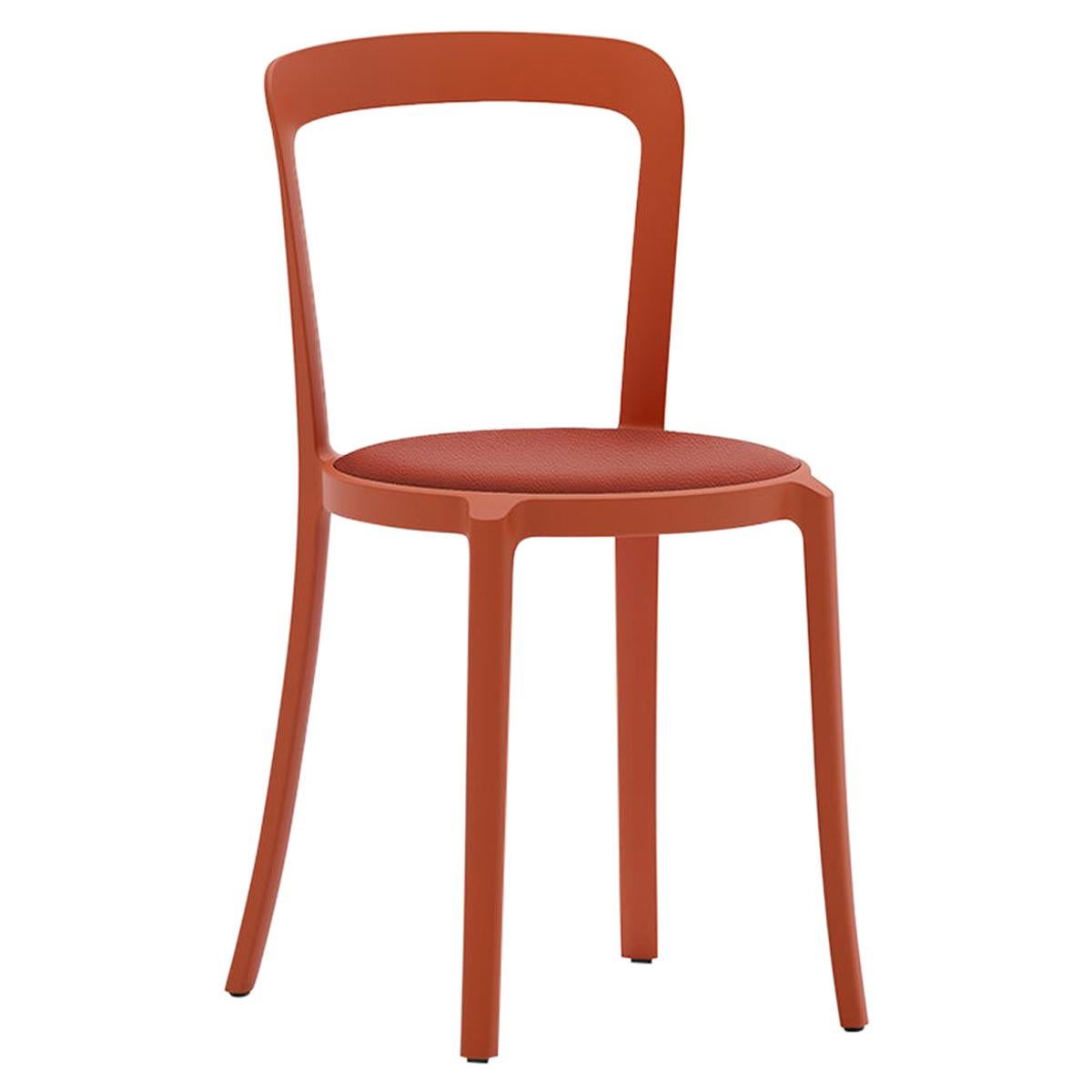 Stapelbarer Stuhl On & On aus Kunststoff mit orangefarbenem Leder von Barber & Osgerby