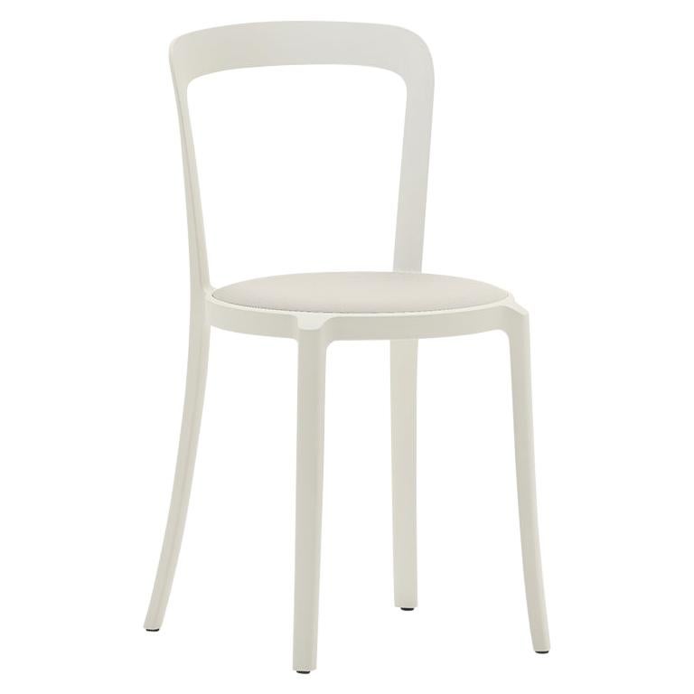 On & On Stacking Chair in Plastic with White Leather by Barber & Osgerby For Sale
