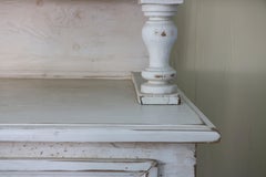 1900's French Farmhouse Pale Yellow Shabby Chic Mansion Breakfront