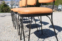 ON SALE NOW! Set of Four Retro Peachy Vintage 1950s  Vinyl Midcentury Chairs
