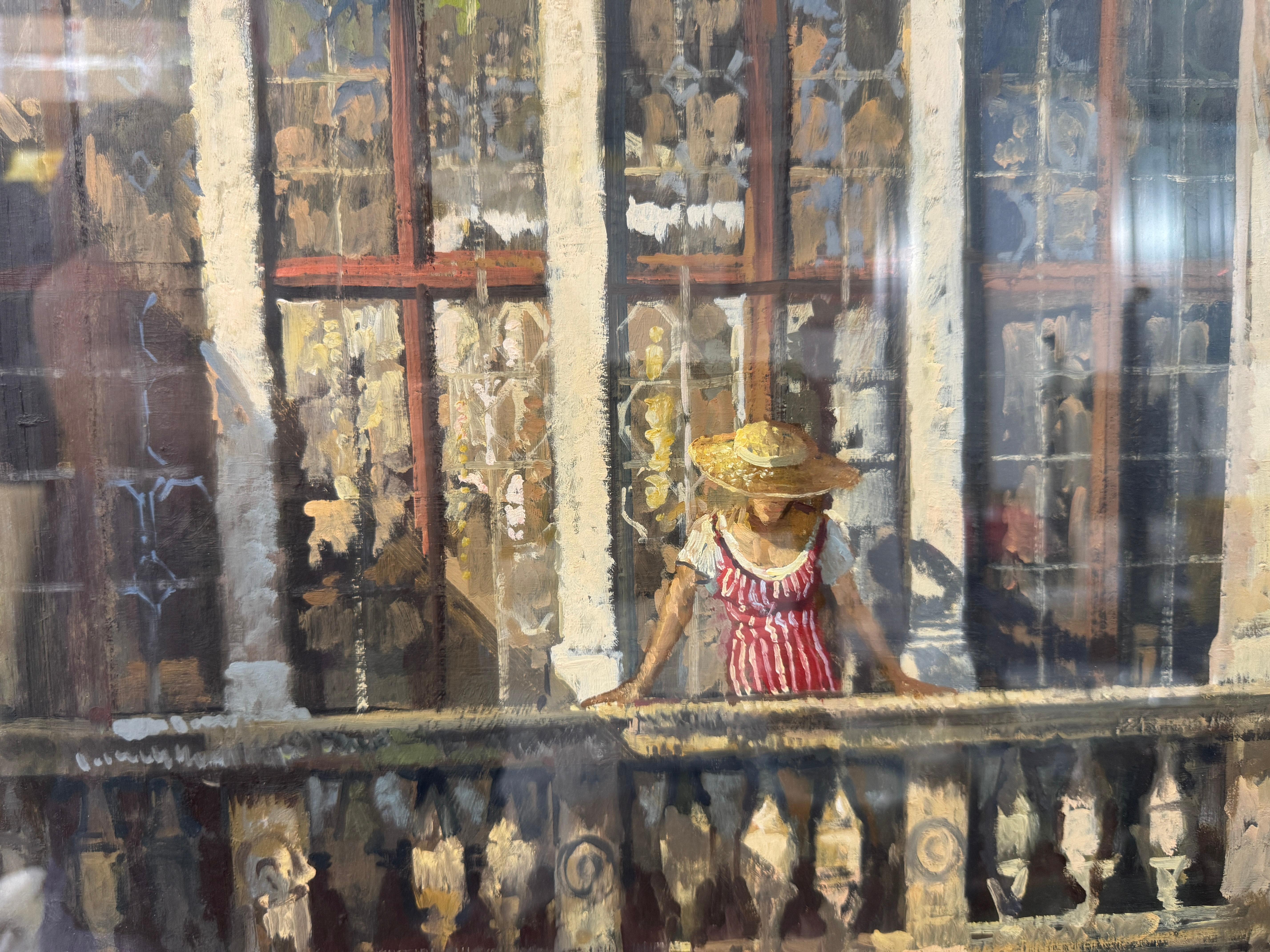 AUF DEM BALKON von Peter Kuhfeld (geb. 1952) (Britisch) im Angebot