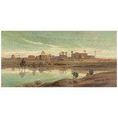 "On the Banks of the Nile", Large Oil on Canvas by Frederick Goodall R.A