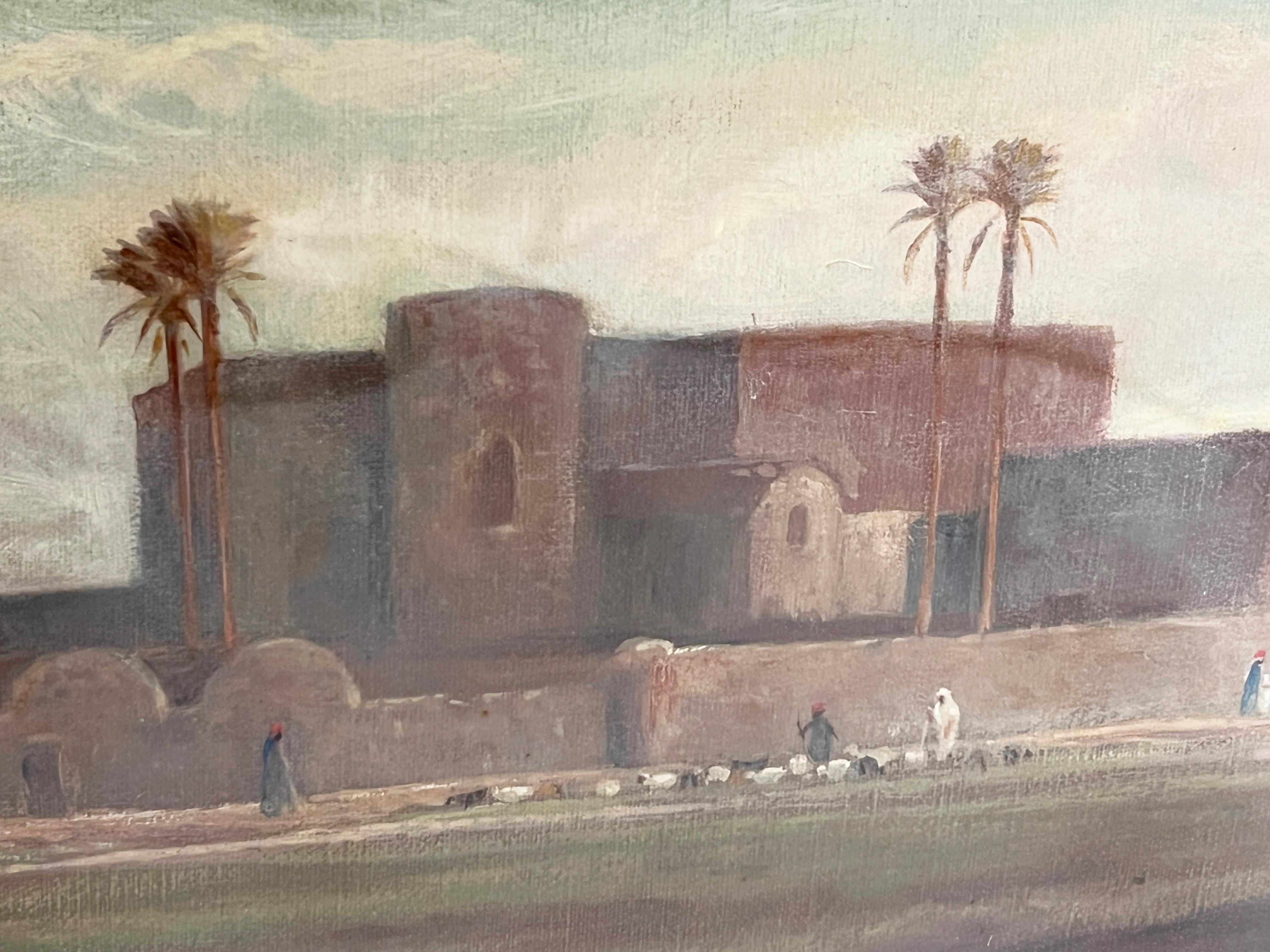 „On the Banks of the Nile“, großes Ölgemälde auf Leinwand von Frederick Goodall R.A. im Angebot 2
