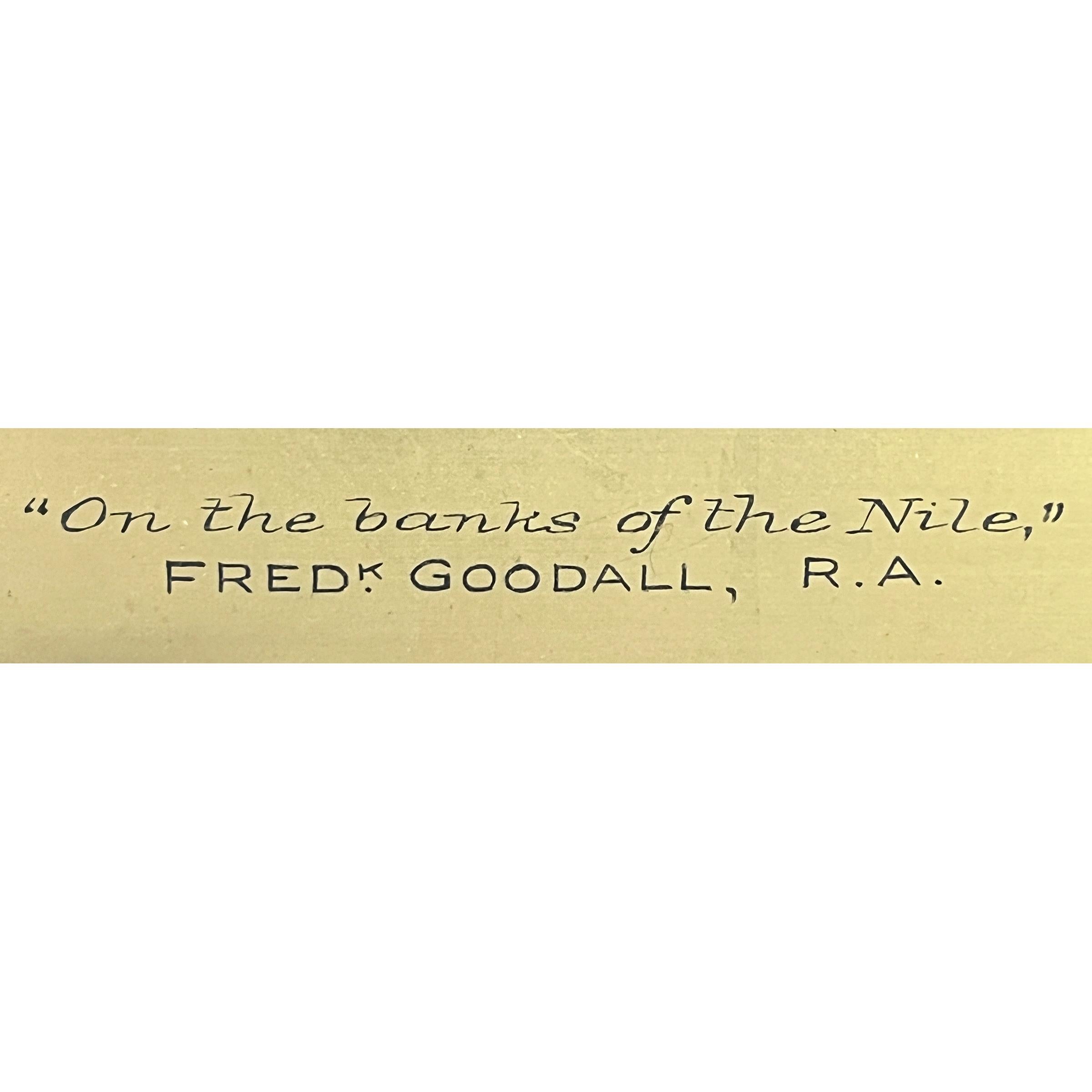 „On the Banks of the Nile“, großes Ölgemälde auf Leinwand von Frederick Goodall R.A. im Angebot 4