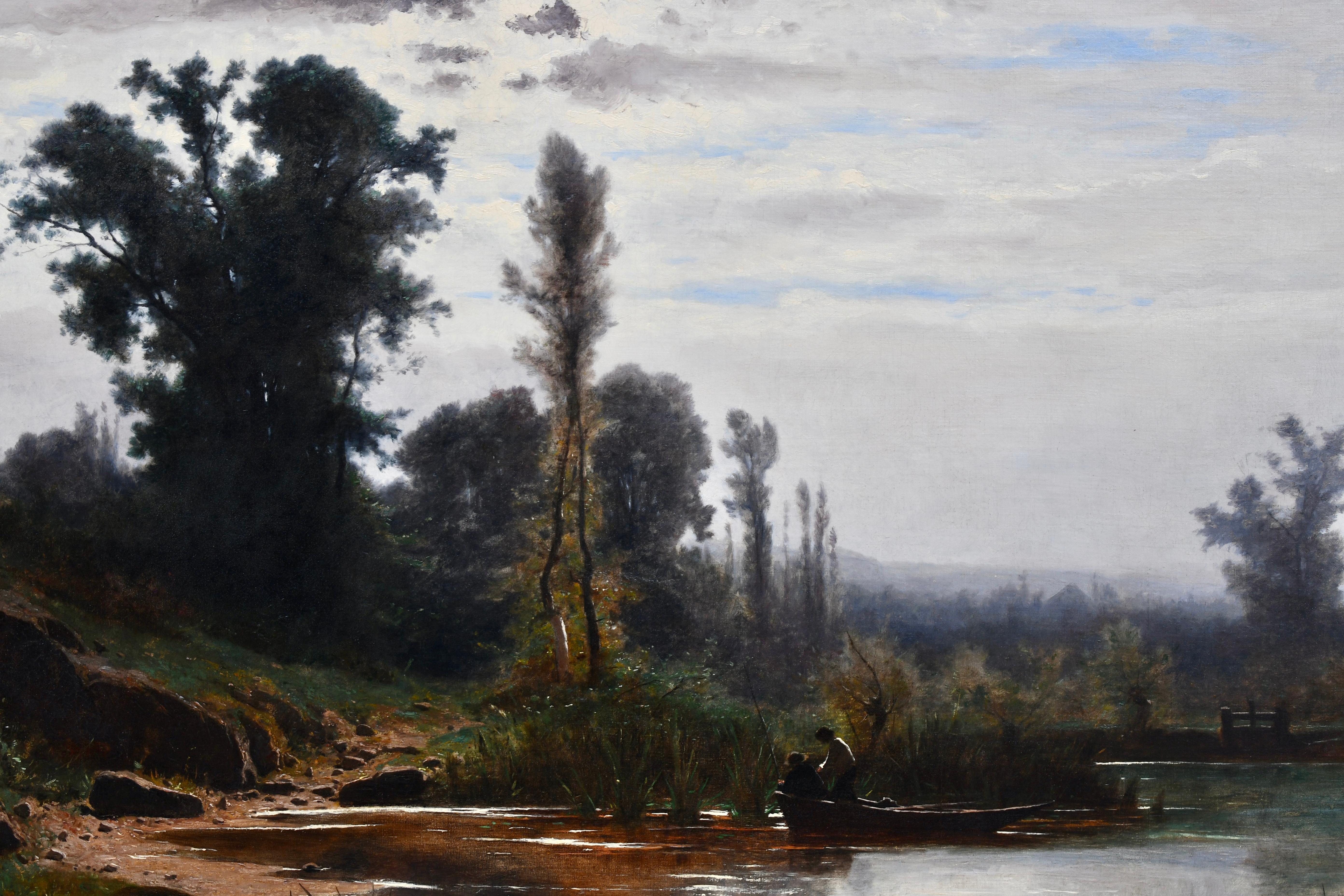 Suisse « On the Banks of the River » (Les rives de la rivière) de Gustave Castan en vente