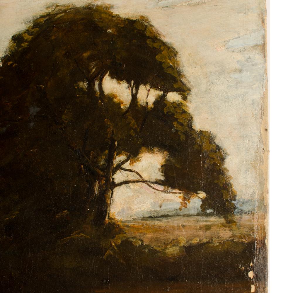 Ölgemälde auf Leinwand Kanallandschaft von David Noble (britisch, 1882-1890). im Angebot 1