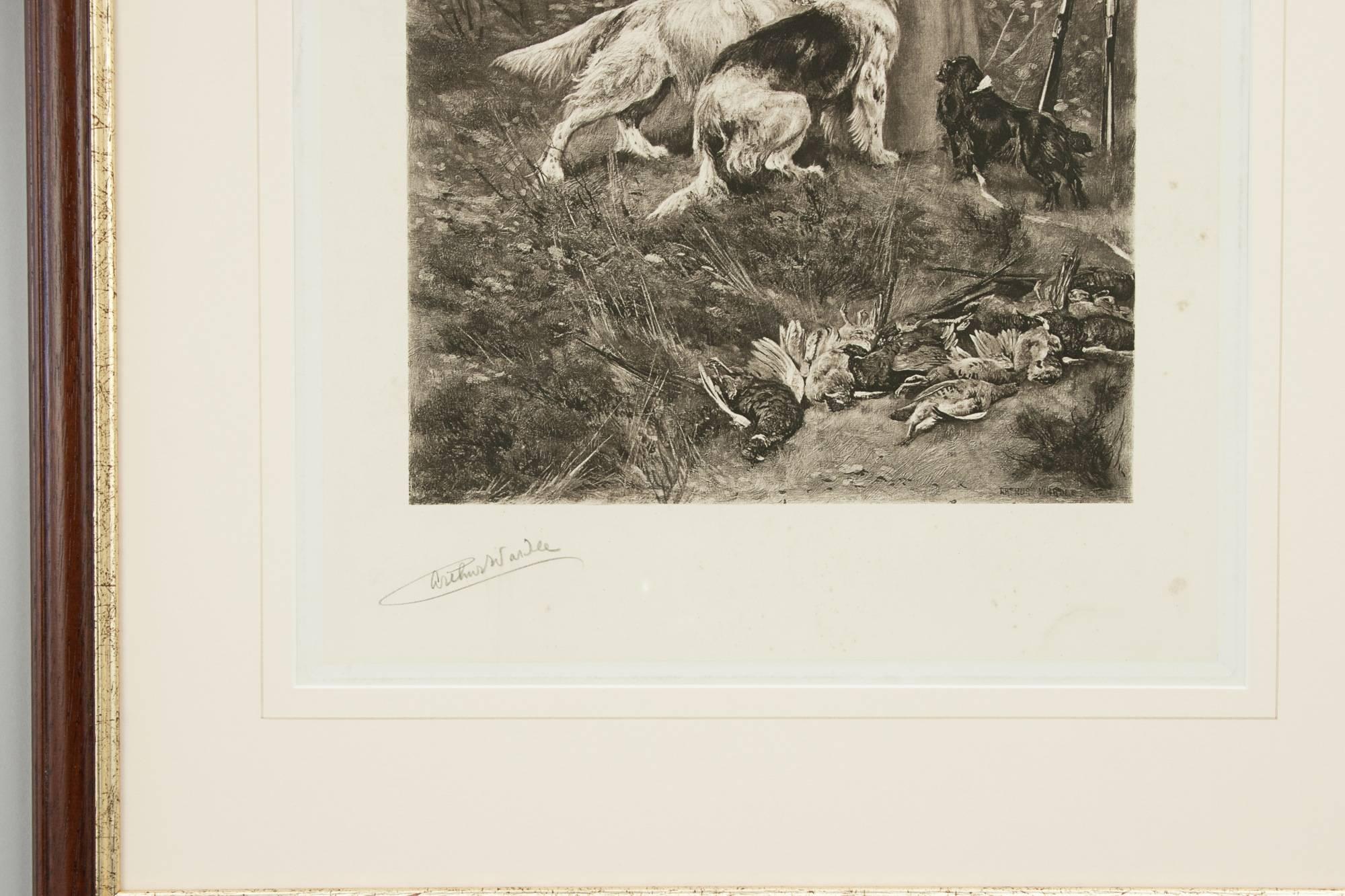 Shooting Print, On the Covert Side, Photogravure by Arthur Wardle In Good Condition For Sale In Oxfordshire, GB