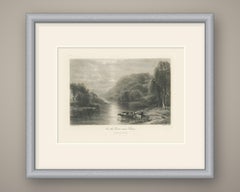 On the Dart near Totnes, Antique Steel Engraving after E.M. Wimperis, circa 1876
