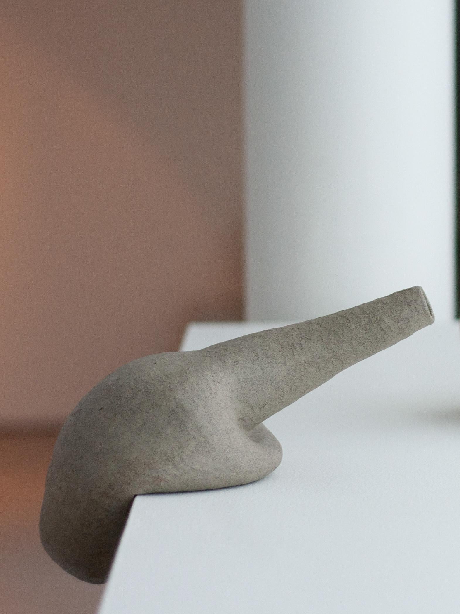 On The Edge Of The Half Wall II Decorative Ceramic Vase by Lillian Tørlen
Unique Piece.
Dimensions: D 12,5 x W 22 x H 34 cm. 
Materials: Ceramic. 

The exhibition Levels of Attachment and Belonging consists of a series of ceramic vases pressed,