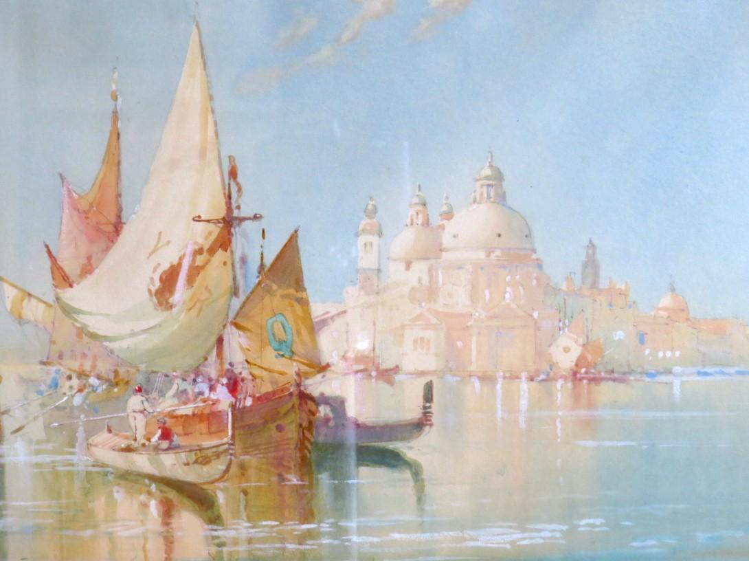En la Laguna - Venecia  Wilfred Knox R.B.A (1884-1966) Británico Bellas artes en venta