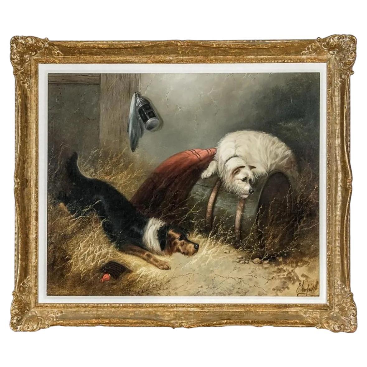 "On the Prowl" Edward George Armfield, Mid-19th Century in vendita