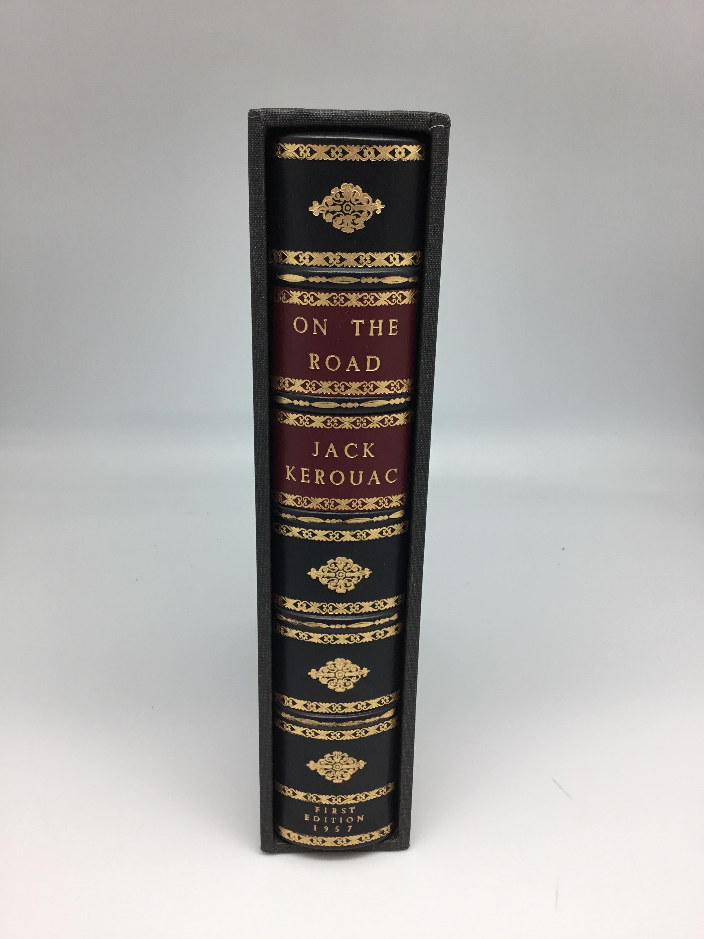 Kerouac, Jack, On the Road﻿. New York: The Viking Press, 1957. First edition, bound in quarter leather with matching cloth slipcase.

Presented is an original first edition copy of Kerouac’s second and most important novel, “a physical and