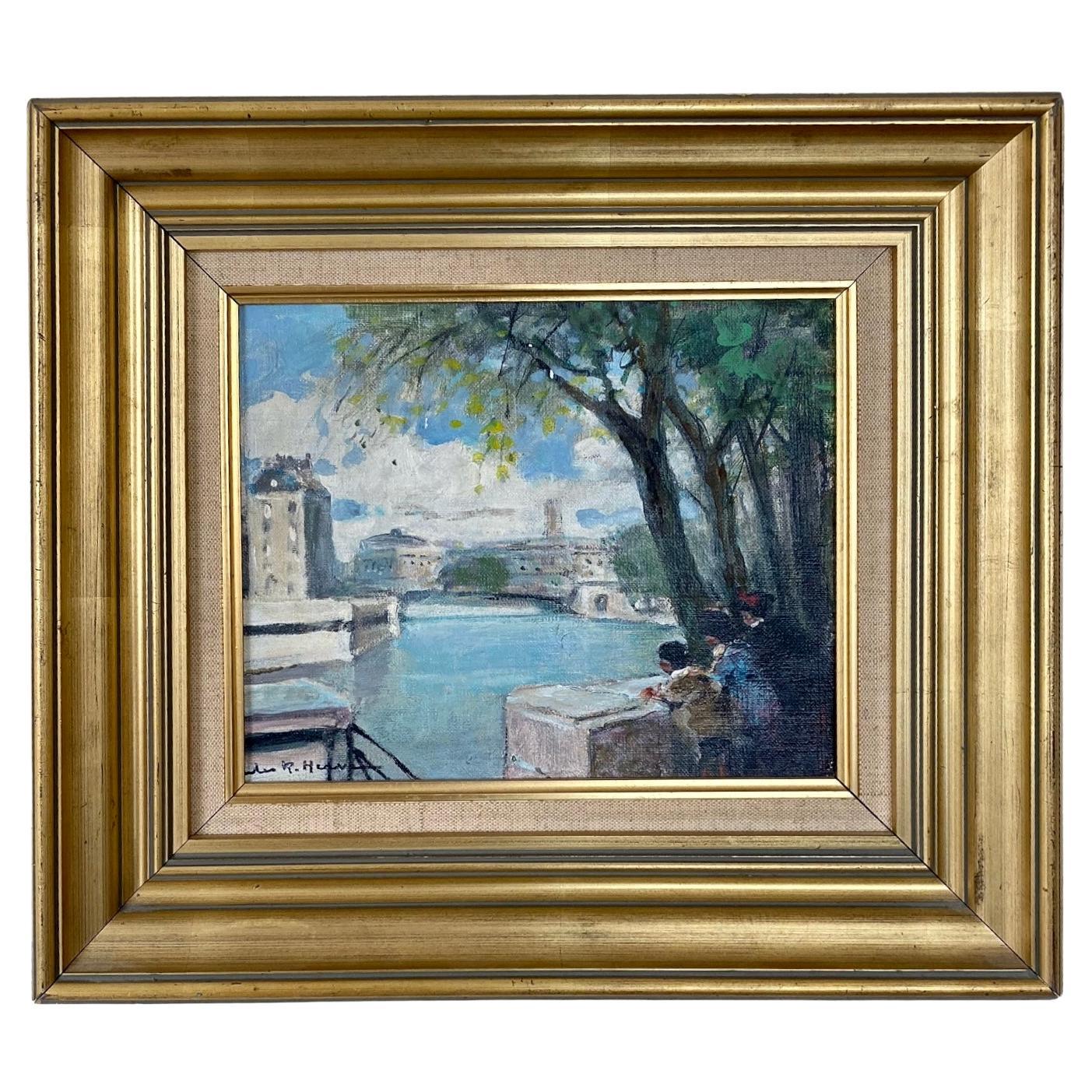 "On the Seine" by Jules René Hervé For Sale
