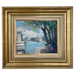 Antique "On the Seine" by Jules René Hervé