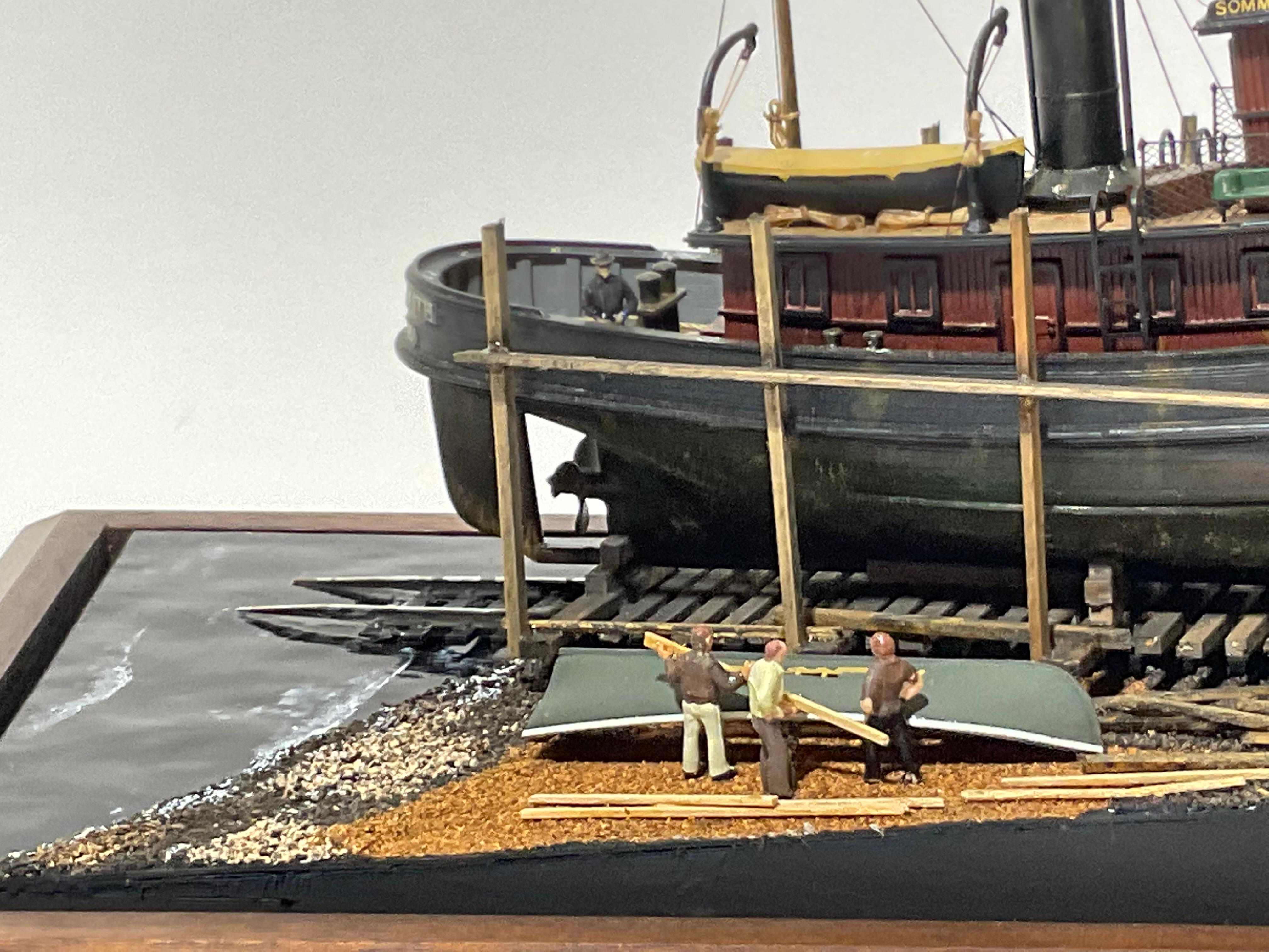 On The Ways Tugboat Diorama by Arthur Clark 8282 For Sale 8