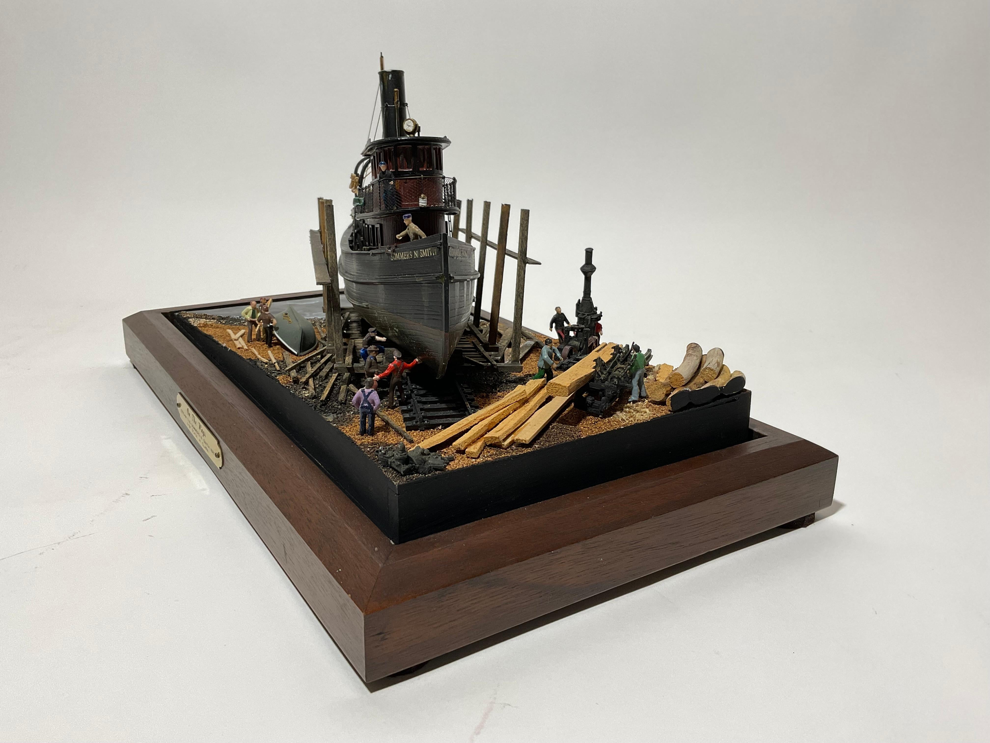 On The Ways Tugboat Diorama by Arthur Clark 8282 For Sale 9