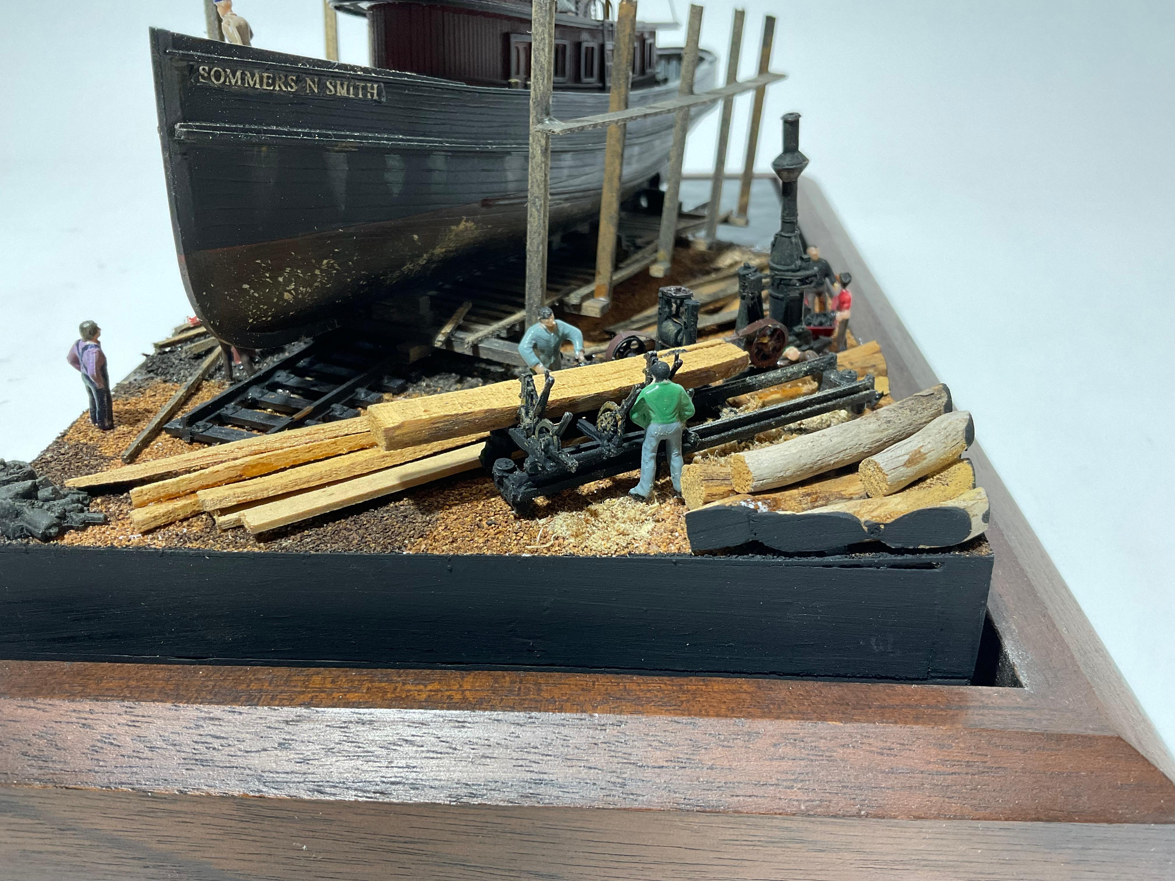 On The Ways Tugboat Diorama by Arthur Clark 8282 For Sale 10