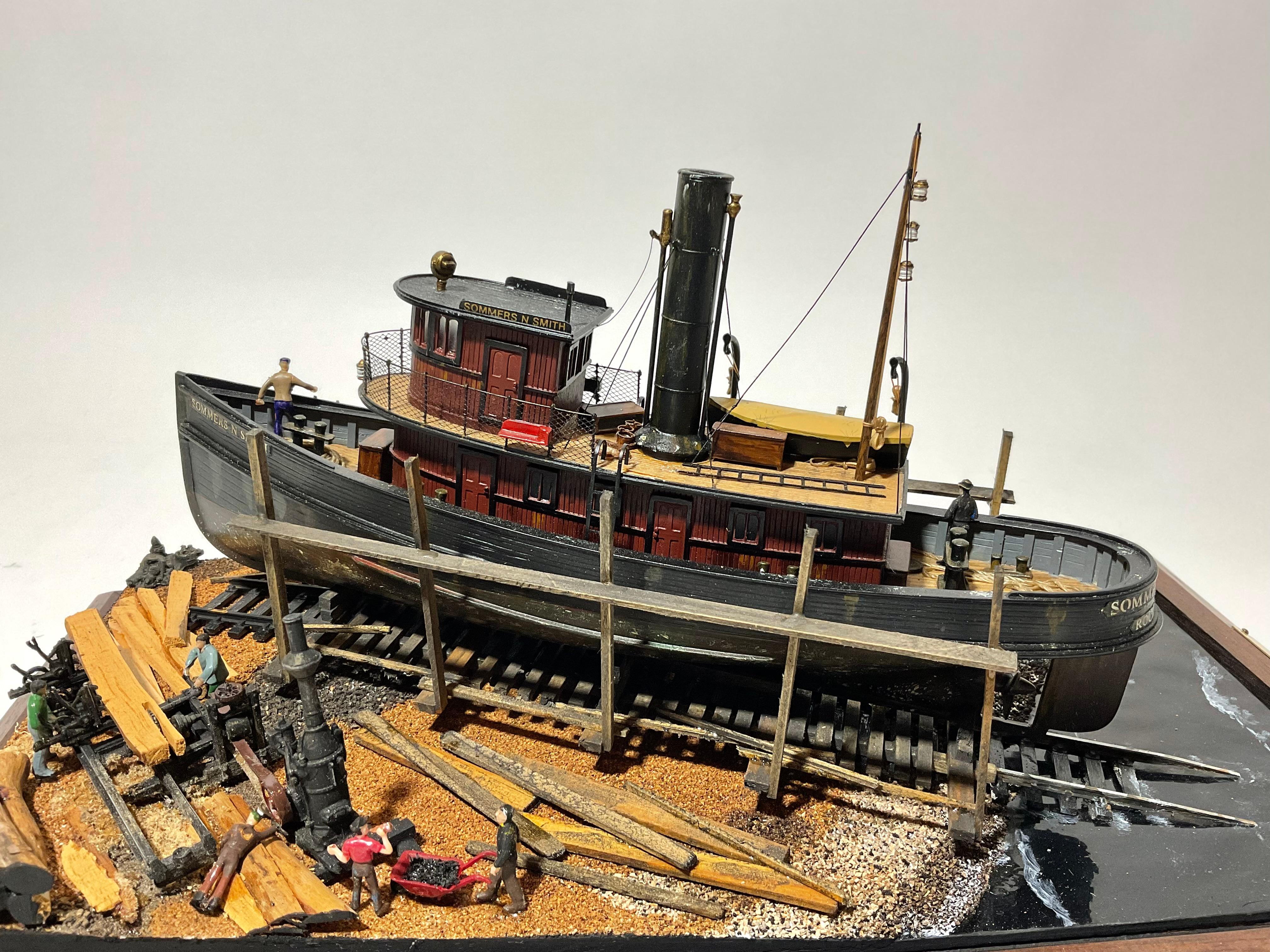 On The Ways Tugboat Diorama by Arthur Clark 8282 For Sale 12