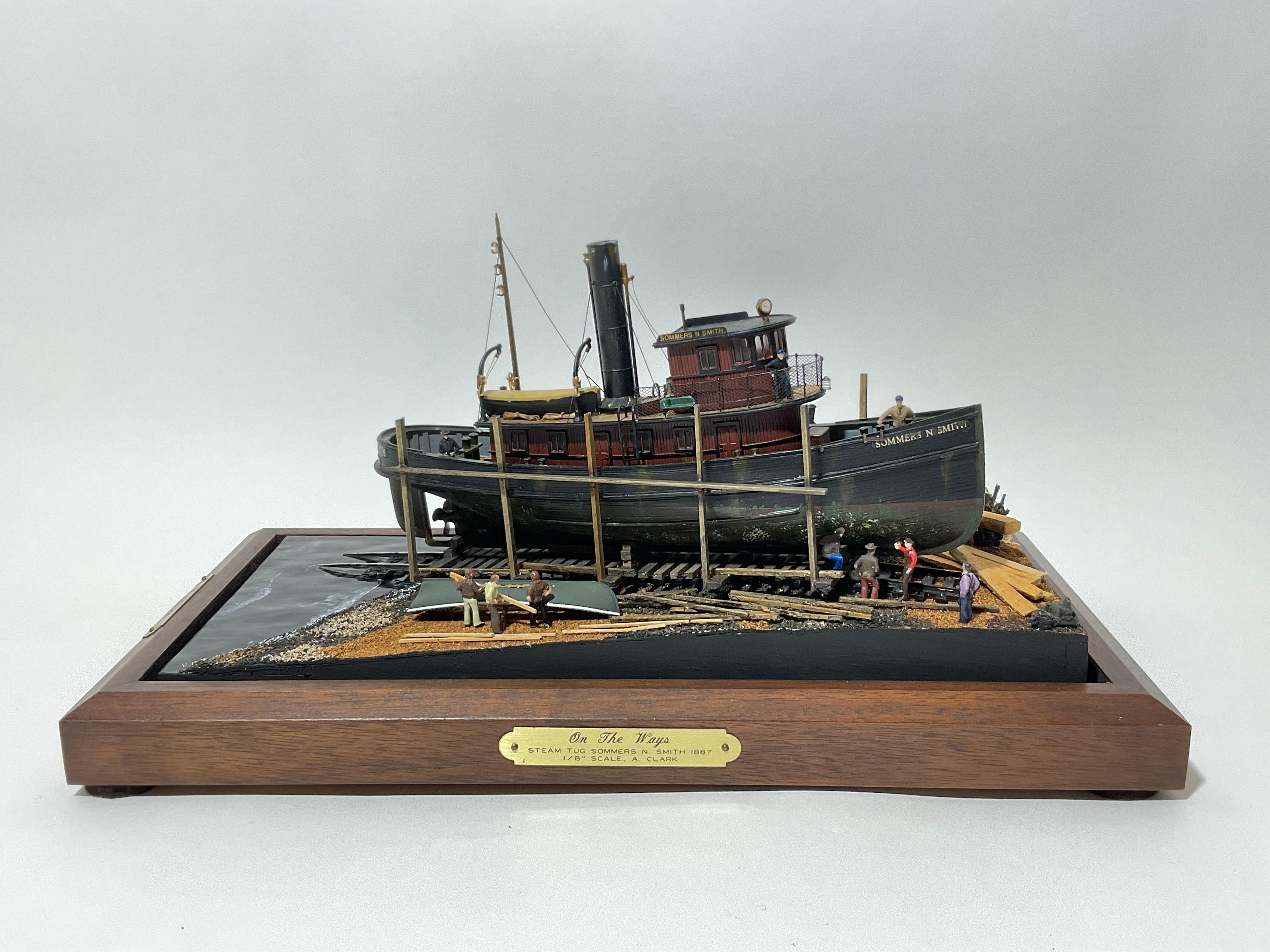 On The Ways Tugboat Diorama by Arthur Clark 8282 For Sale 1