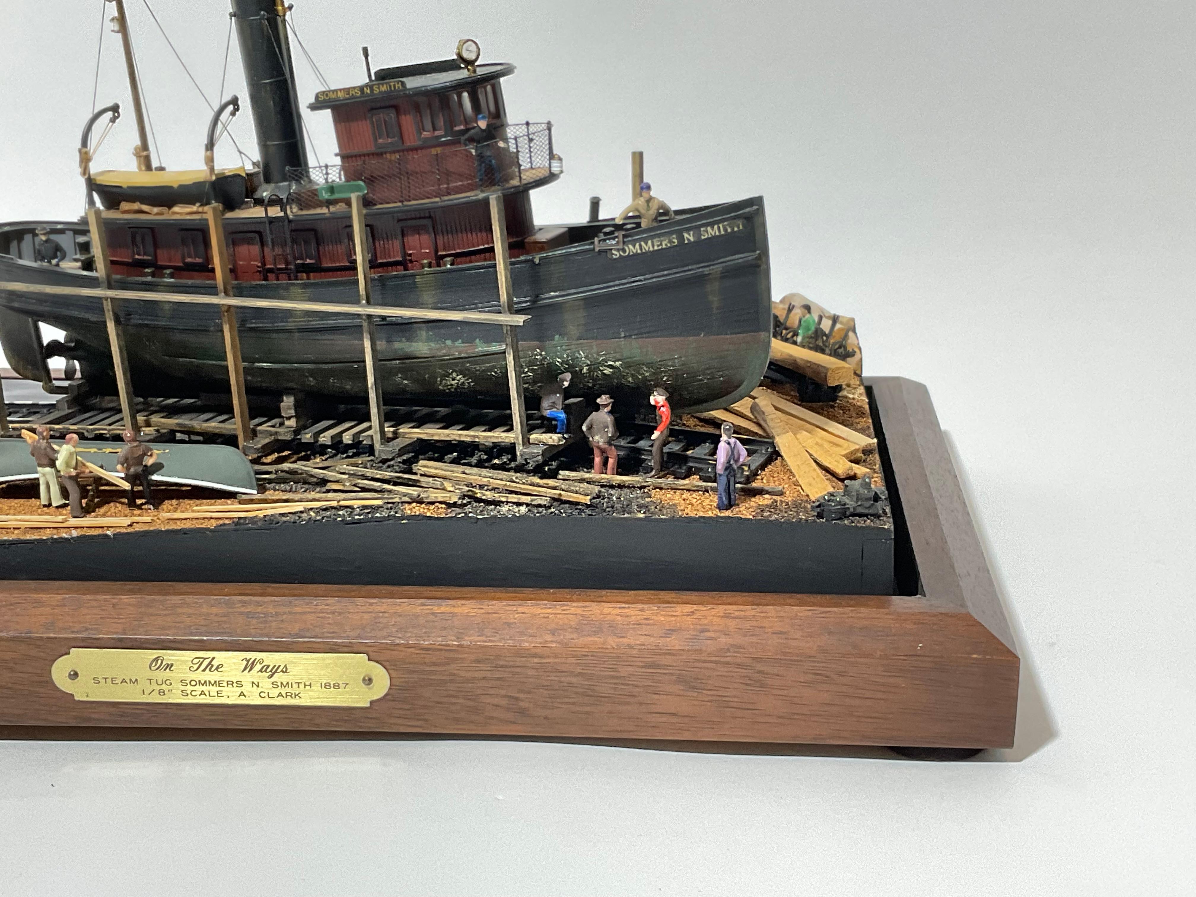 On The Ways Tugboat Diorama by Arthur Clark 8282 For Sale 2