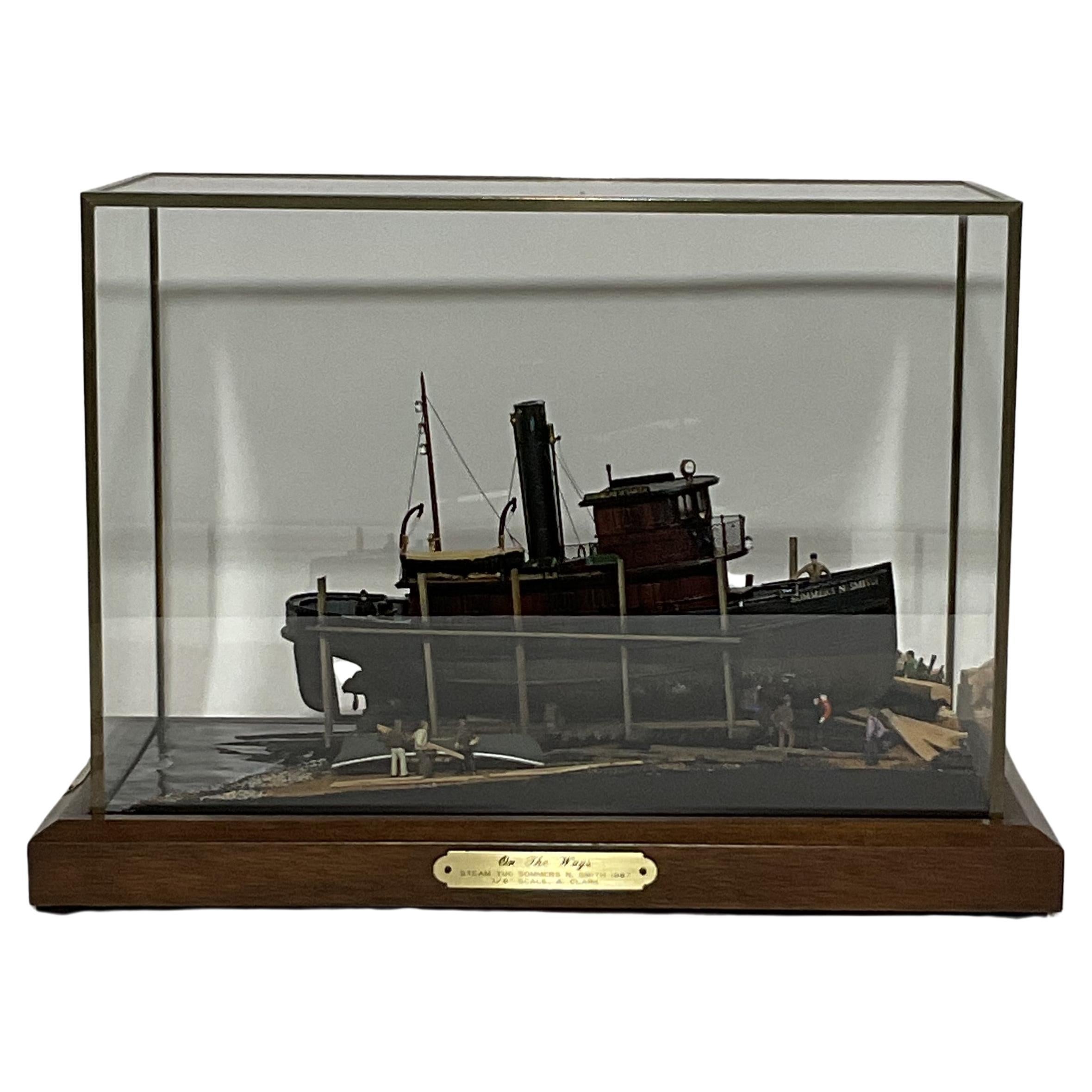 On The Ways Tugboat Diorama by Arthur Clark 8282 For Sale