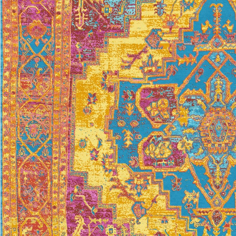Népalais Tapis de luxe supérieur Heriz, tapis contemporain en soie par Djoharian Design en vente