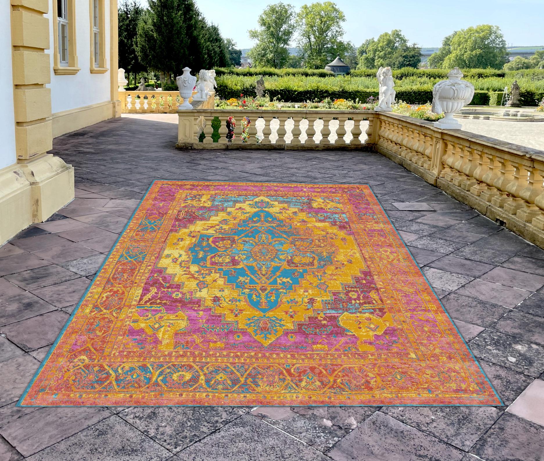 Superior Luxusteppich Heriz, Contemporary Teppich aus Seide von Djoharian Design (Wolle) im Angebot