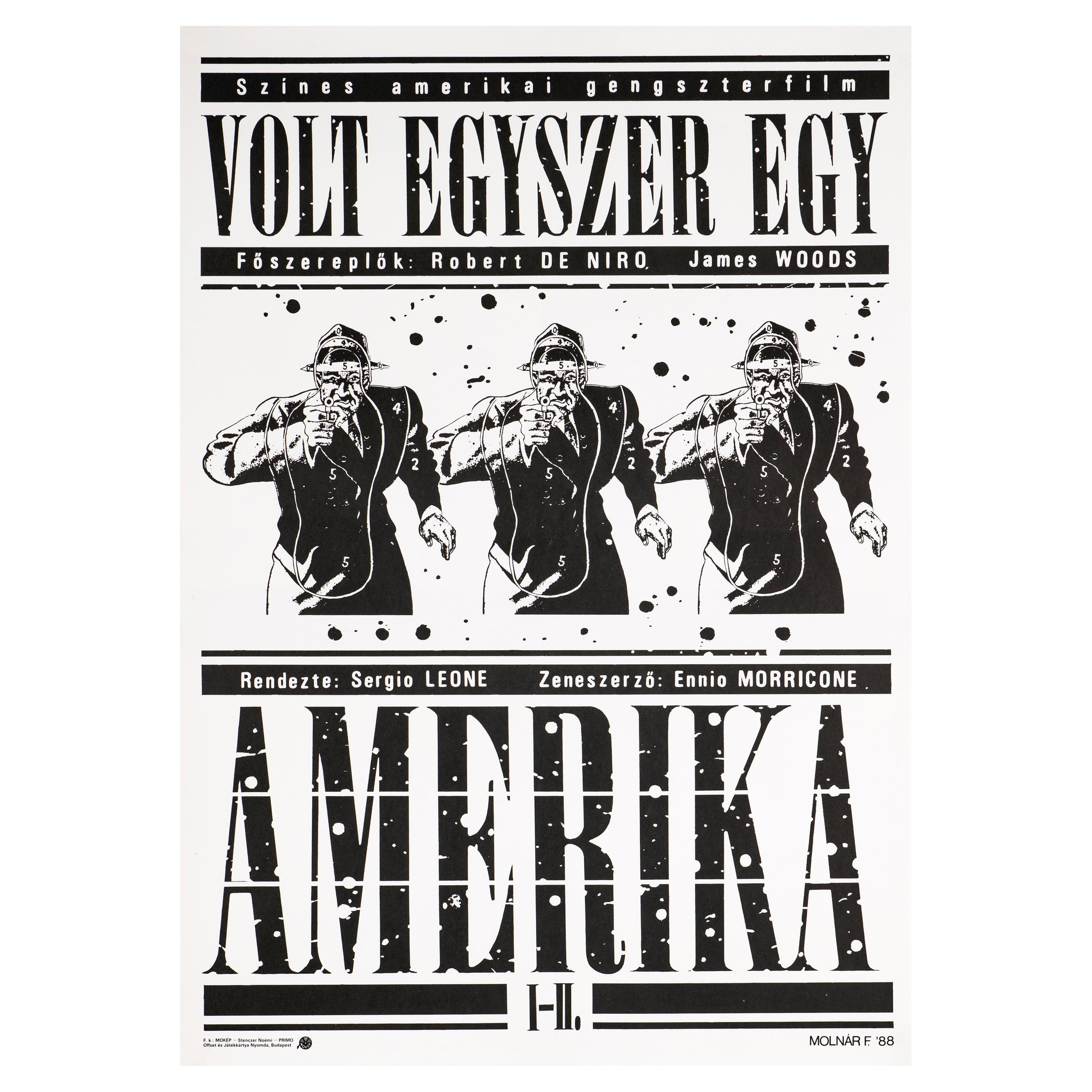Affiche originale du film « Once Upon a Time in America » (Une fois en Amérique), Hongrie, 1988