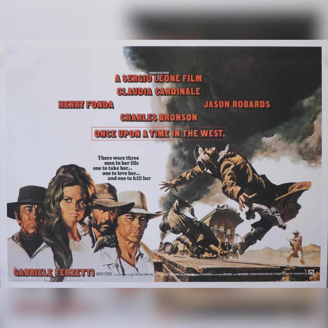 Once Upon a Time In The West (1969)
Original British Quad (30 X 40 Zoll)

Originalplakat der 1969 erfolgten Erstveröffentlichung von Sergio Leones Meisterwerk im Vereinigten Königreich. Wahrscheinlich einer der besten Western aller Zeiten. In der