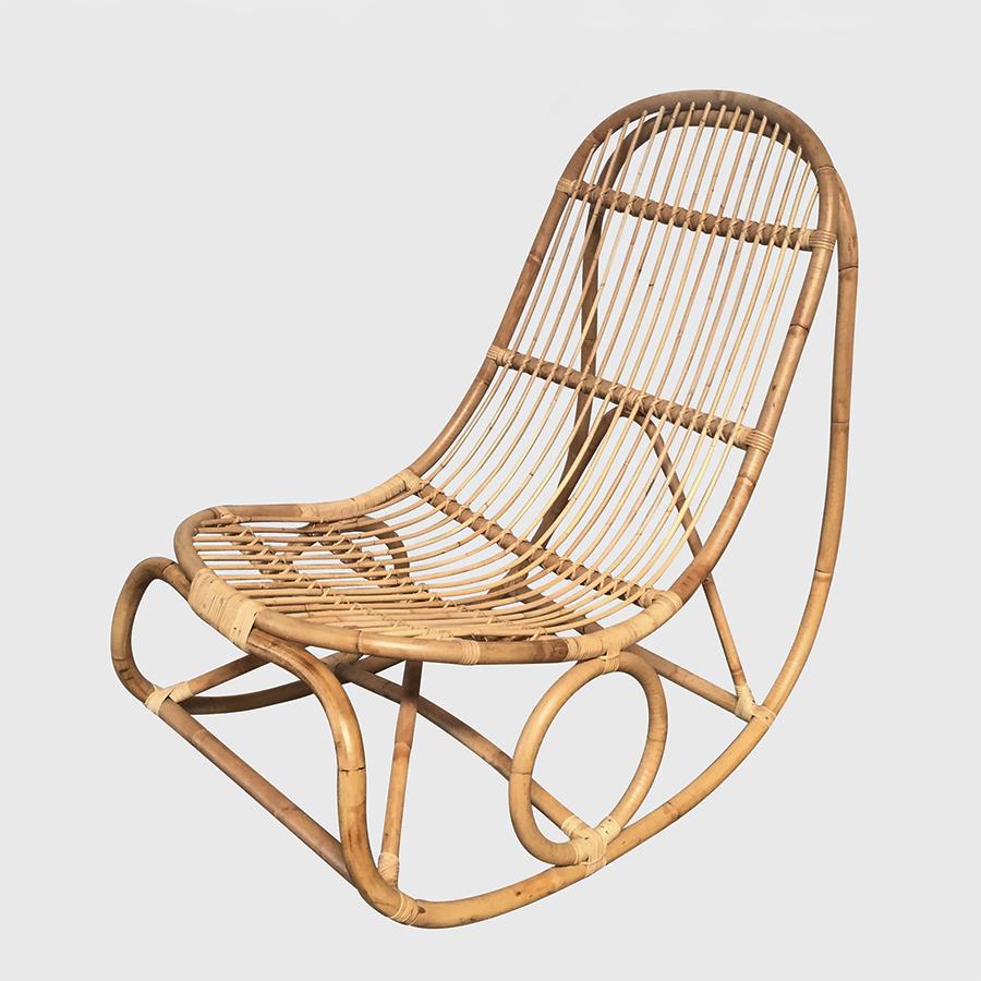 Rattan Oncle Tom Rocking Chair For Sale