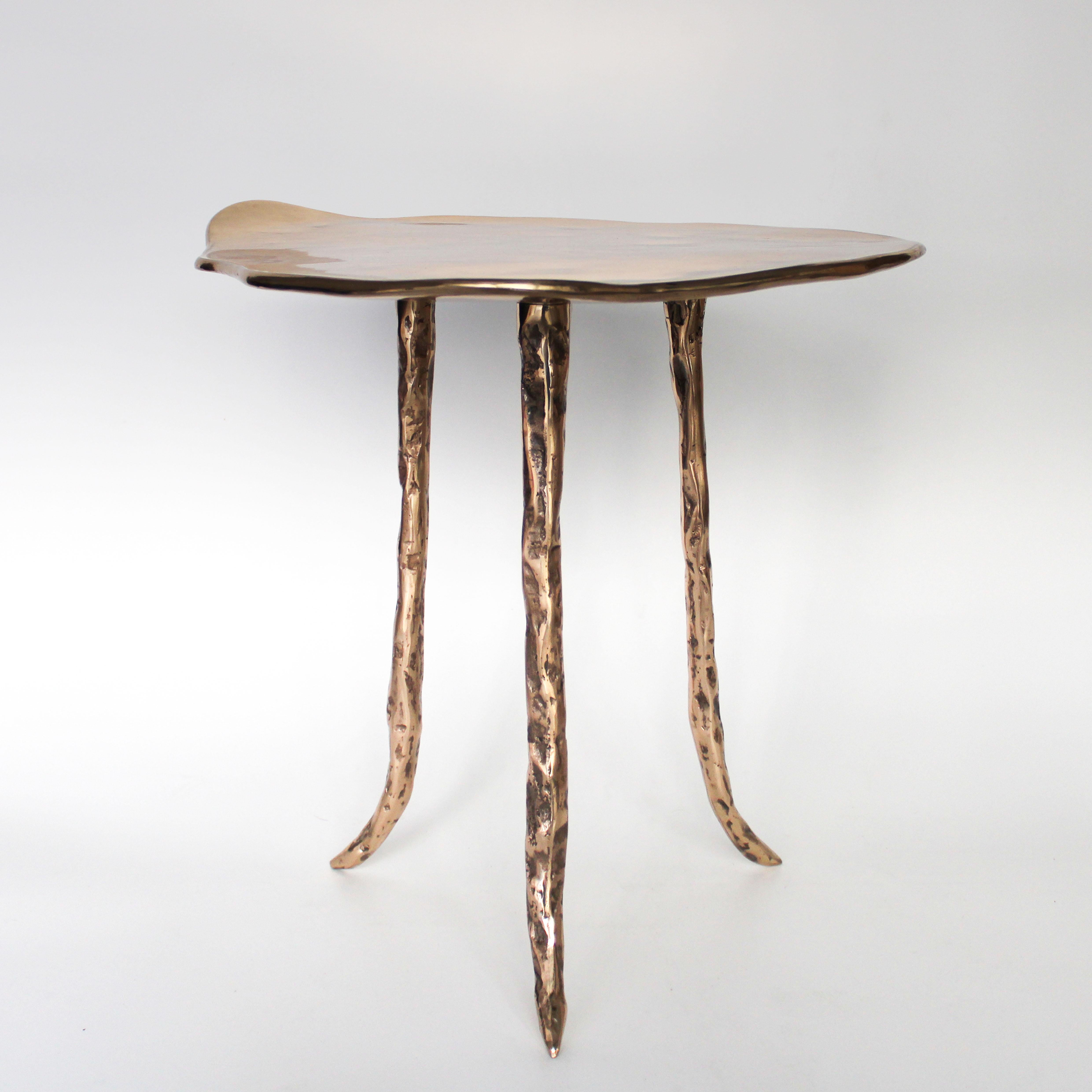Modern Onda Cast Bronze Side Table by Studio Sunt For Sale