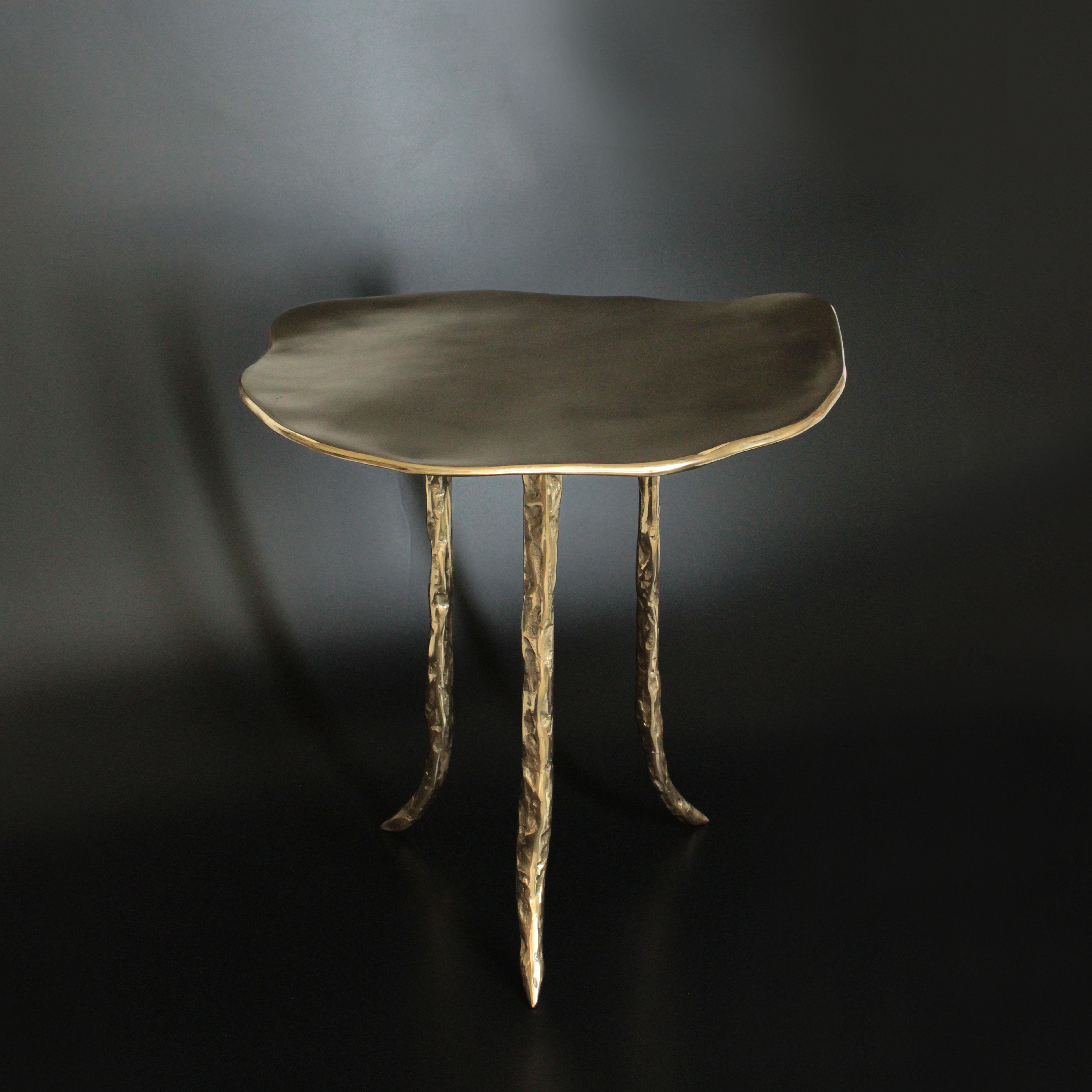 Modern Onda Cast Bronze Low Side Table by Studio Sunt For Sale