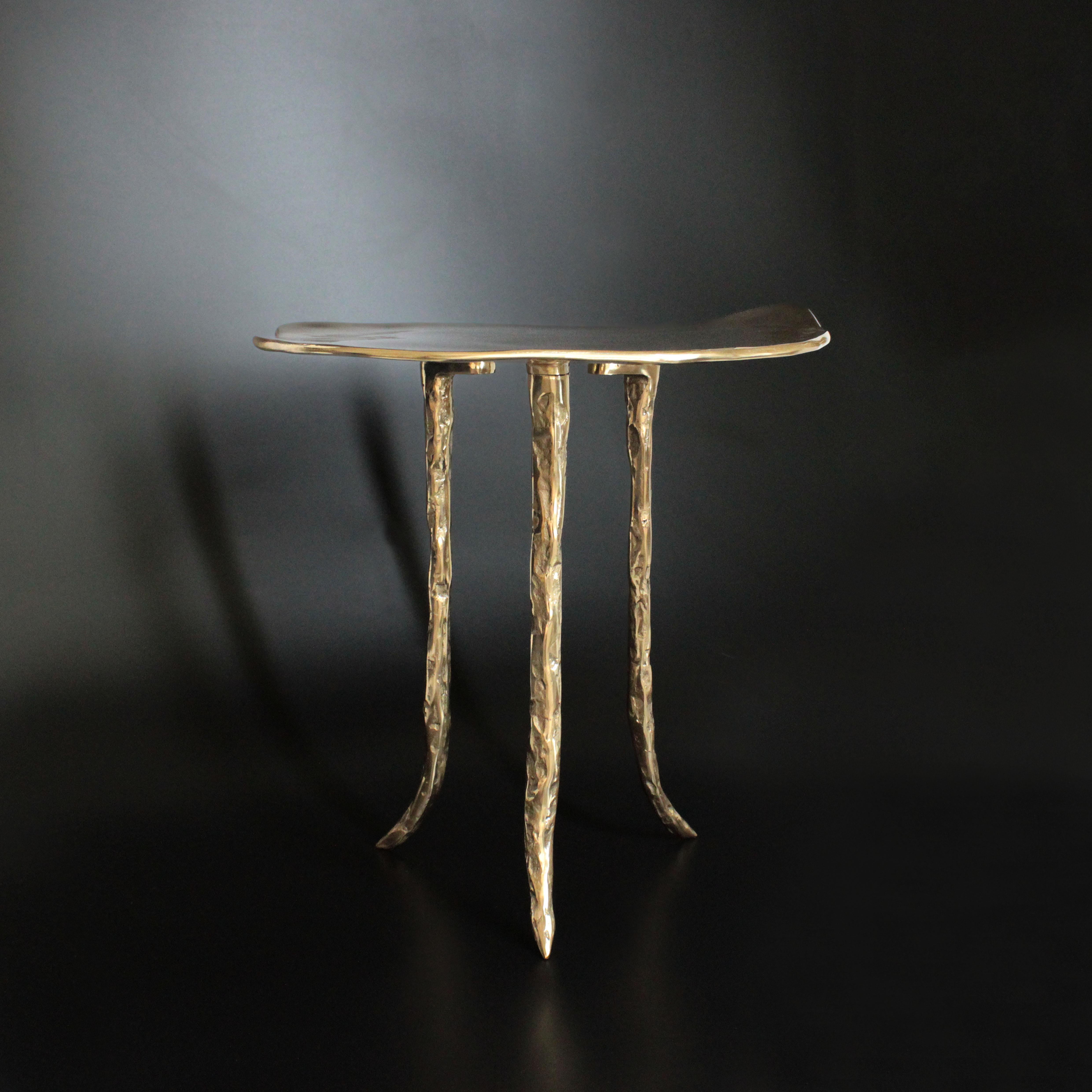 Turkish Onda Cast Bronze Side Table by Studio Sunt For Sale