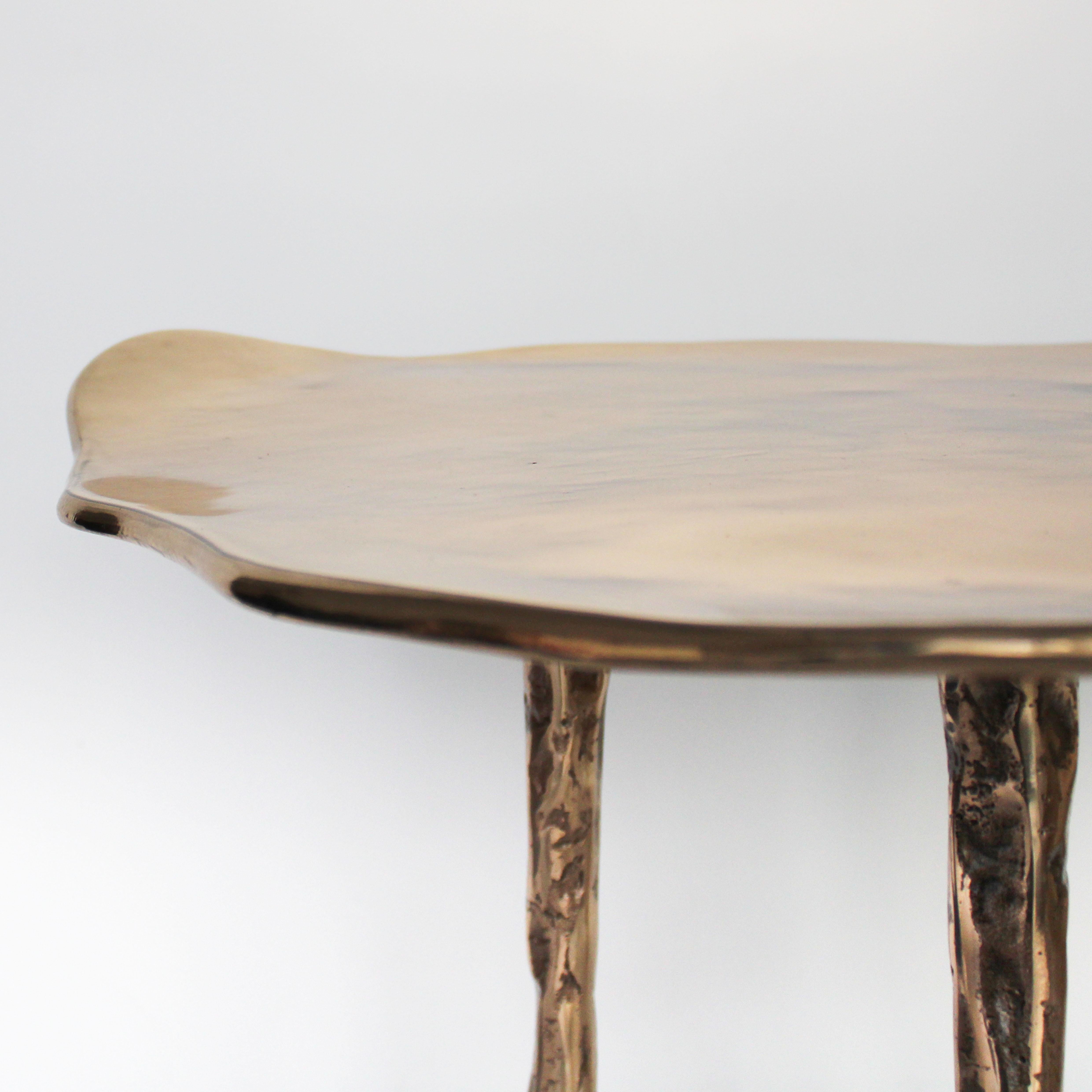 Contemporary Onda Cast Bronze Side Table by Studio Sunt For Sale