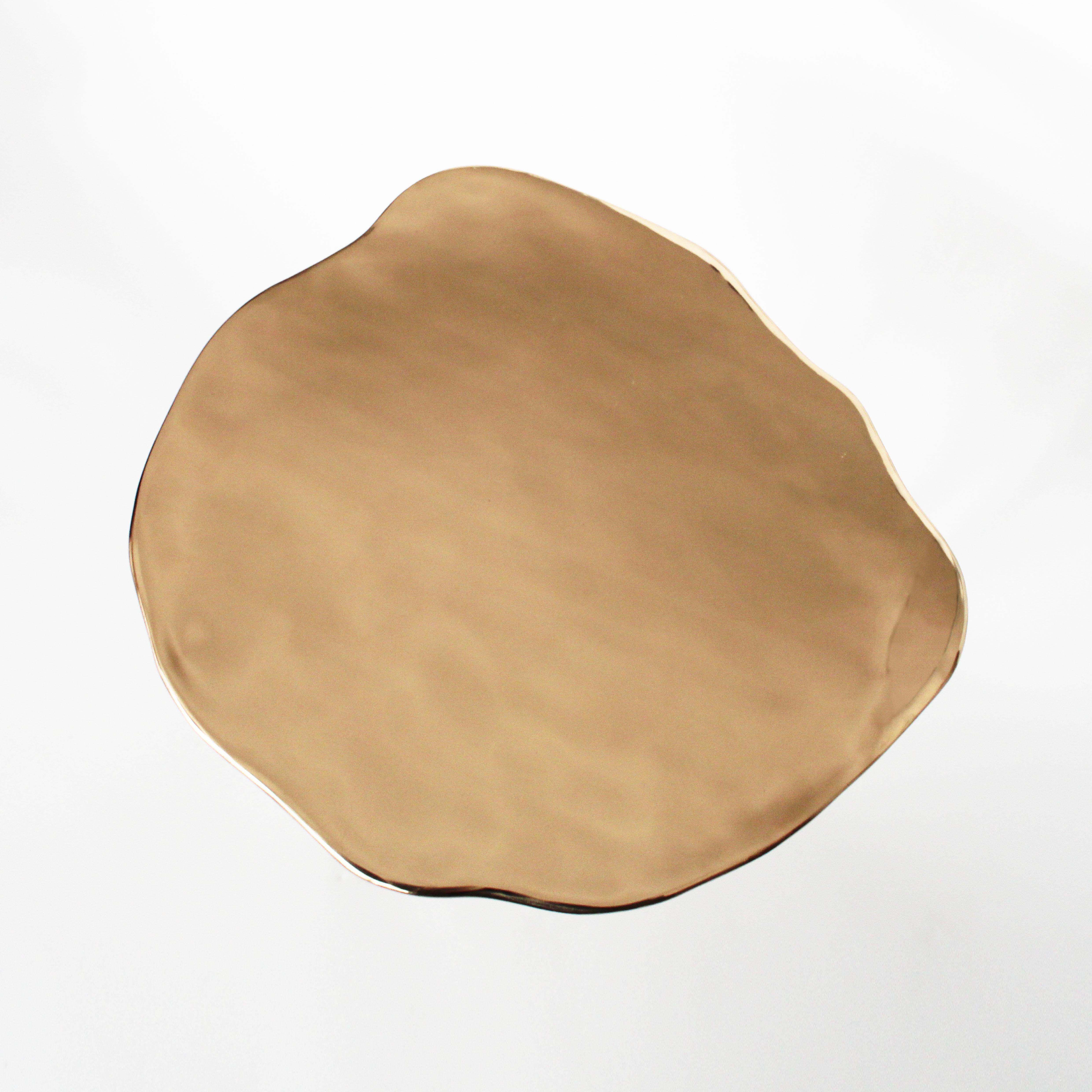 Contemporary Onda Cast Bronze Low Side Table by Studio Sunt For Sale
