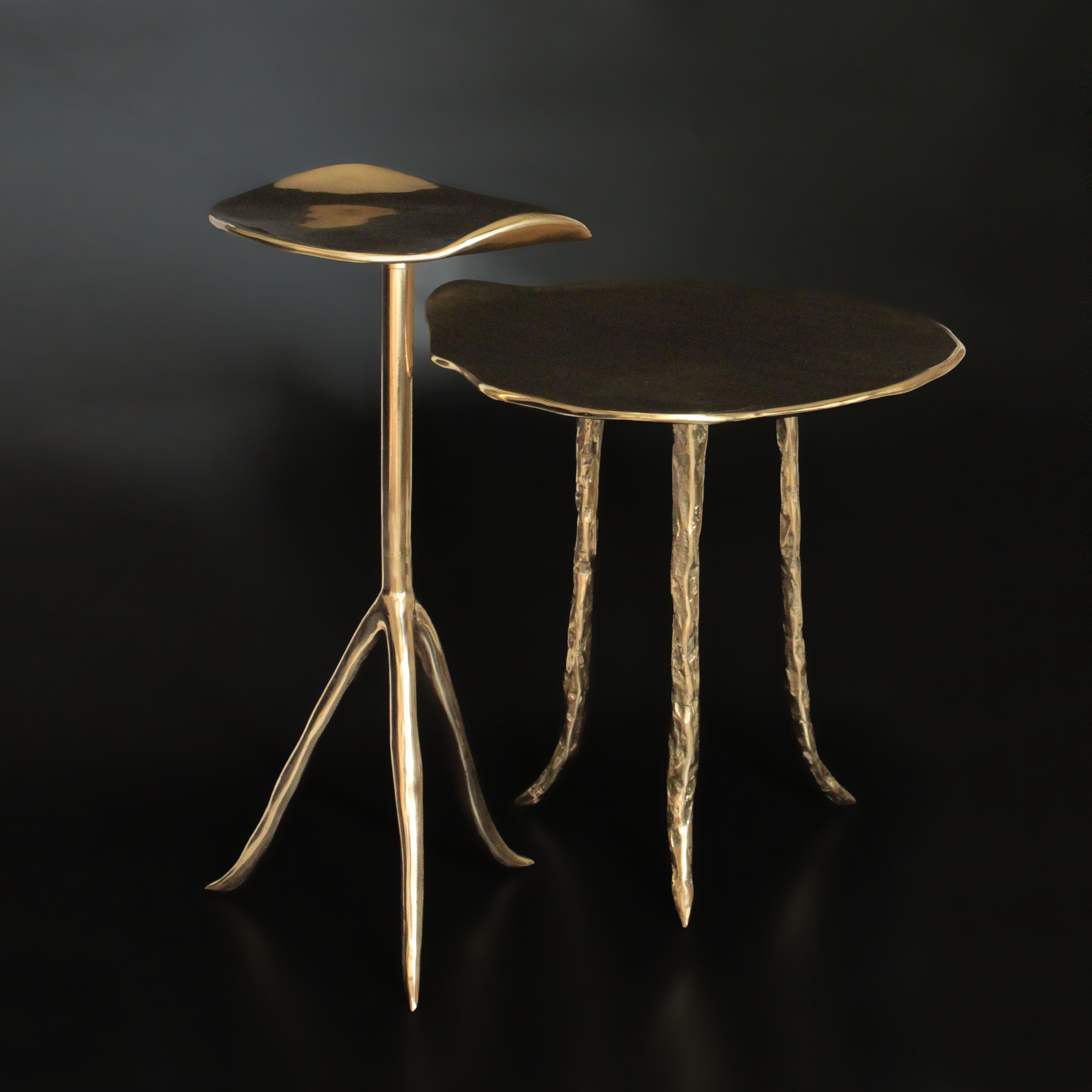 Onda Cast Bronze Side Table Set of 2 by Studio Sunt For Sale 11