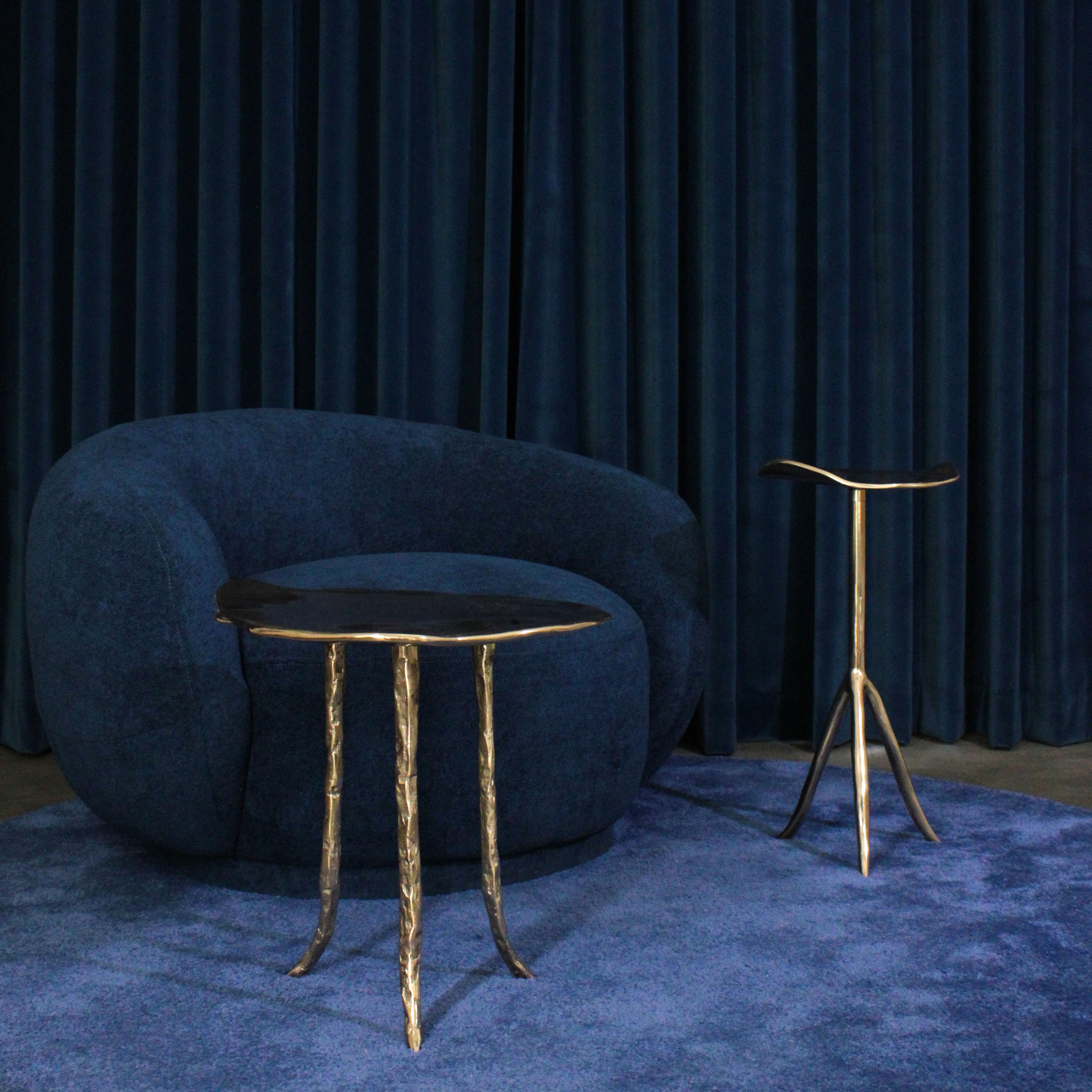 Modern Onda Cast Bronze Side Table Set of 2 by Studio Sunt For Sale