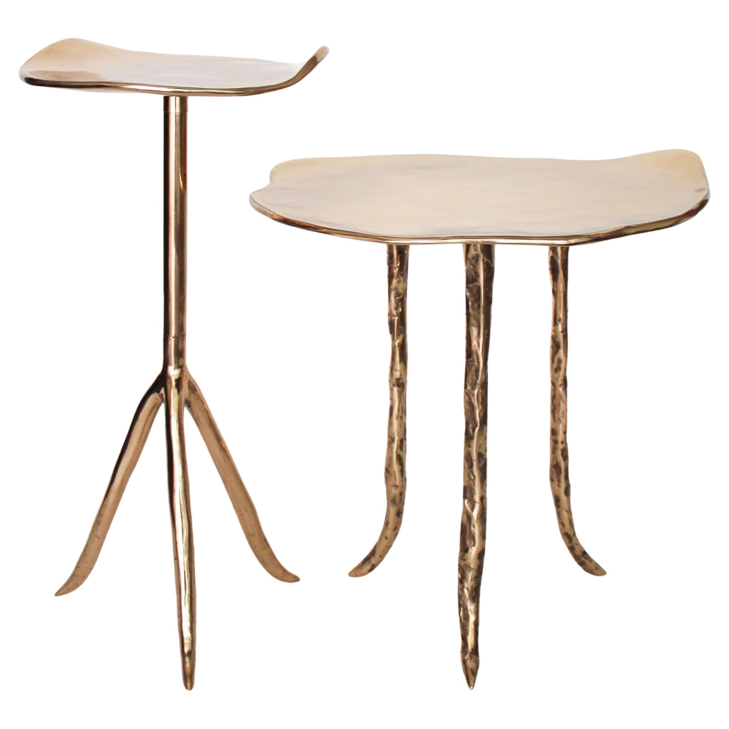 Onda Cast Bronze Side Table Set of 2 by Studio Sunt For Sale