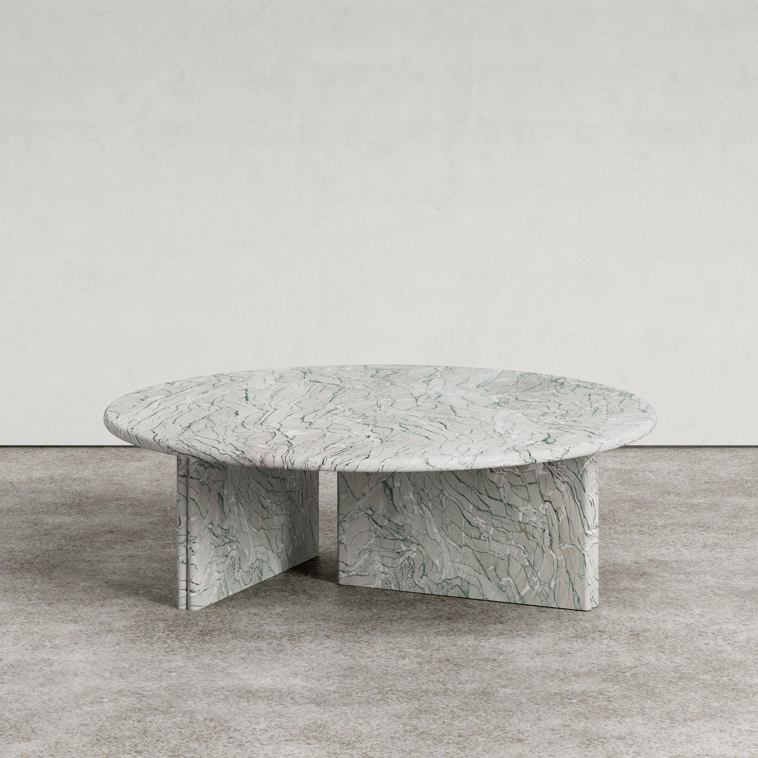 Onda Coffee Table in Verde Bianco designed by Just Adele. Made to order just for you locally in Melbourne. 

The Onda Coffee Table is characterised by its soft forms and bold stone finishes. Translating to “wave” in Italian, the name Onda takes its
