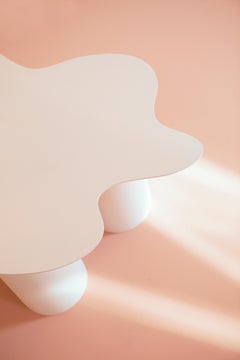 Onda Contemporary Coffee Table in Pink Metal