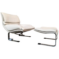 Onda Lounge Chair and Ottoman by Giovanni Offredi for Saporiti Italia