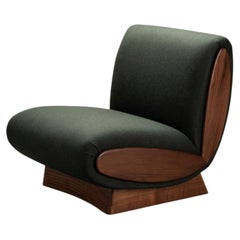 Onda Lounge Chair in Forest Green British Wool by Object Refinery