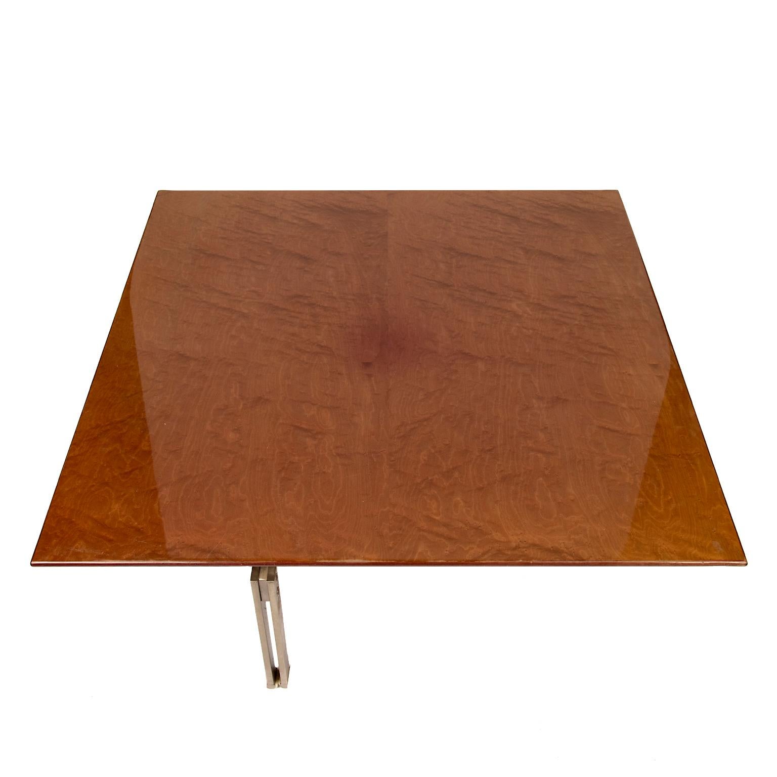 Brushed “Onda” Low Table by Giovanni Ofrredi for Saporiti