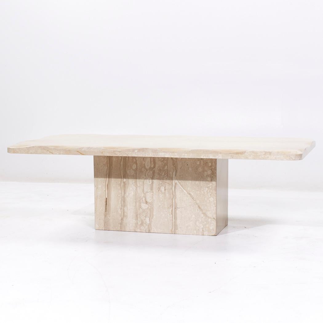 Mid-Century Modern Table basse en marbre biseauté Onda Mid Century en vente