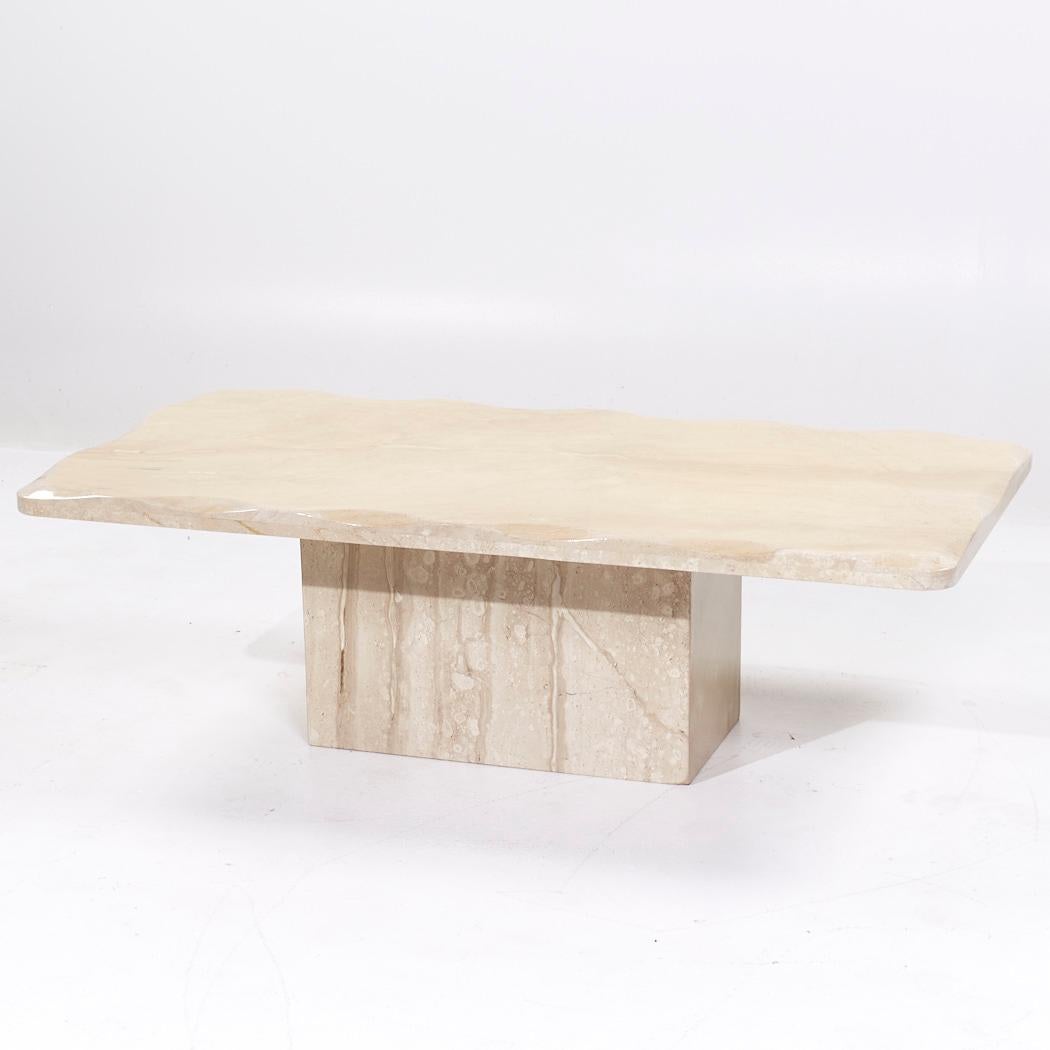 Fin du 20e siècle Table basse en marbre biseauté Onda Mid Century en vente